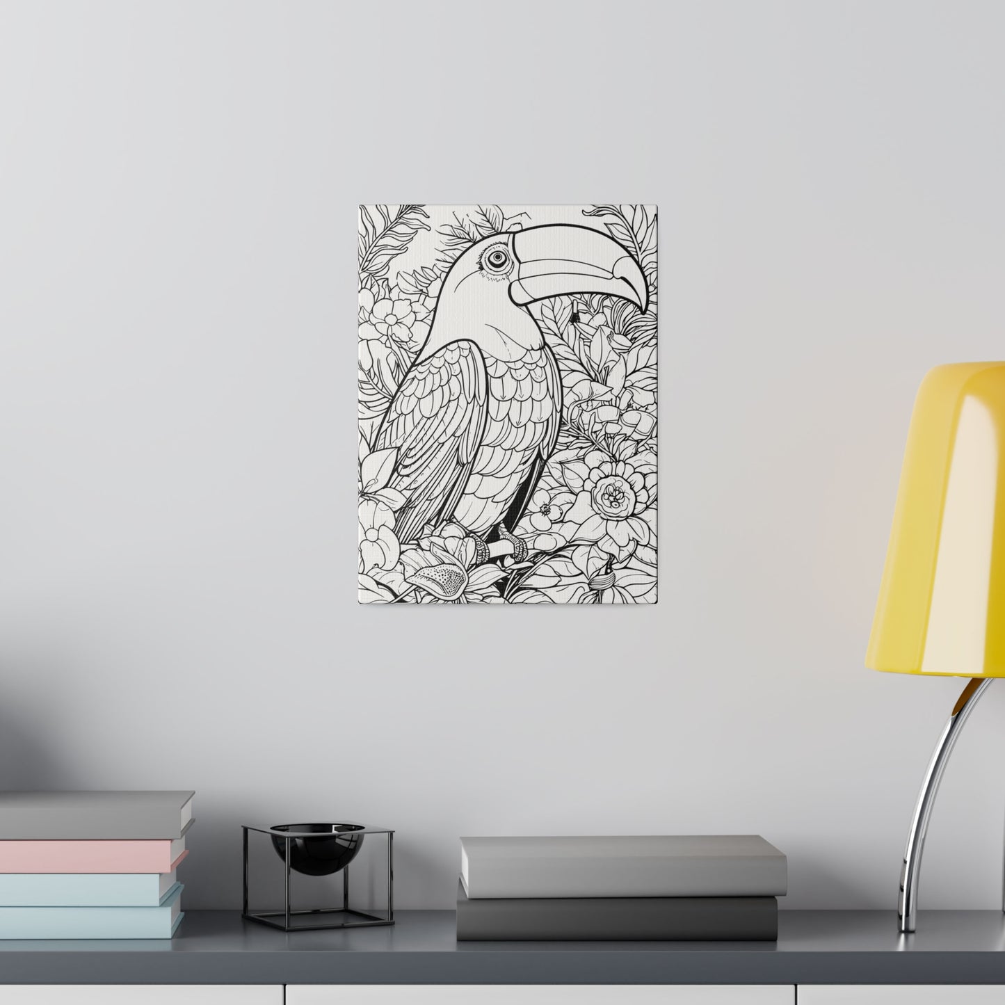 Toucan Coloring Canvas, Stretched, 0.75"