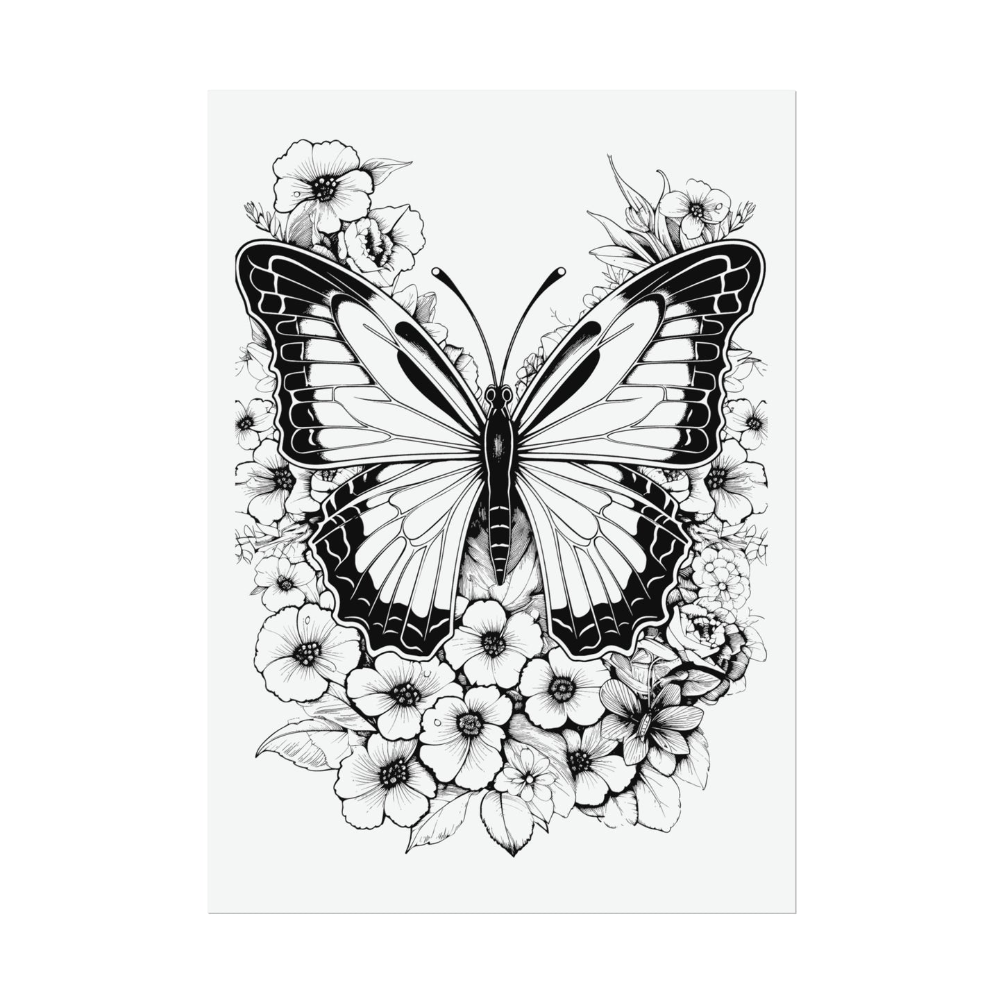 Butterfly Coloring Art Posters