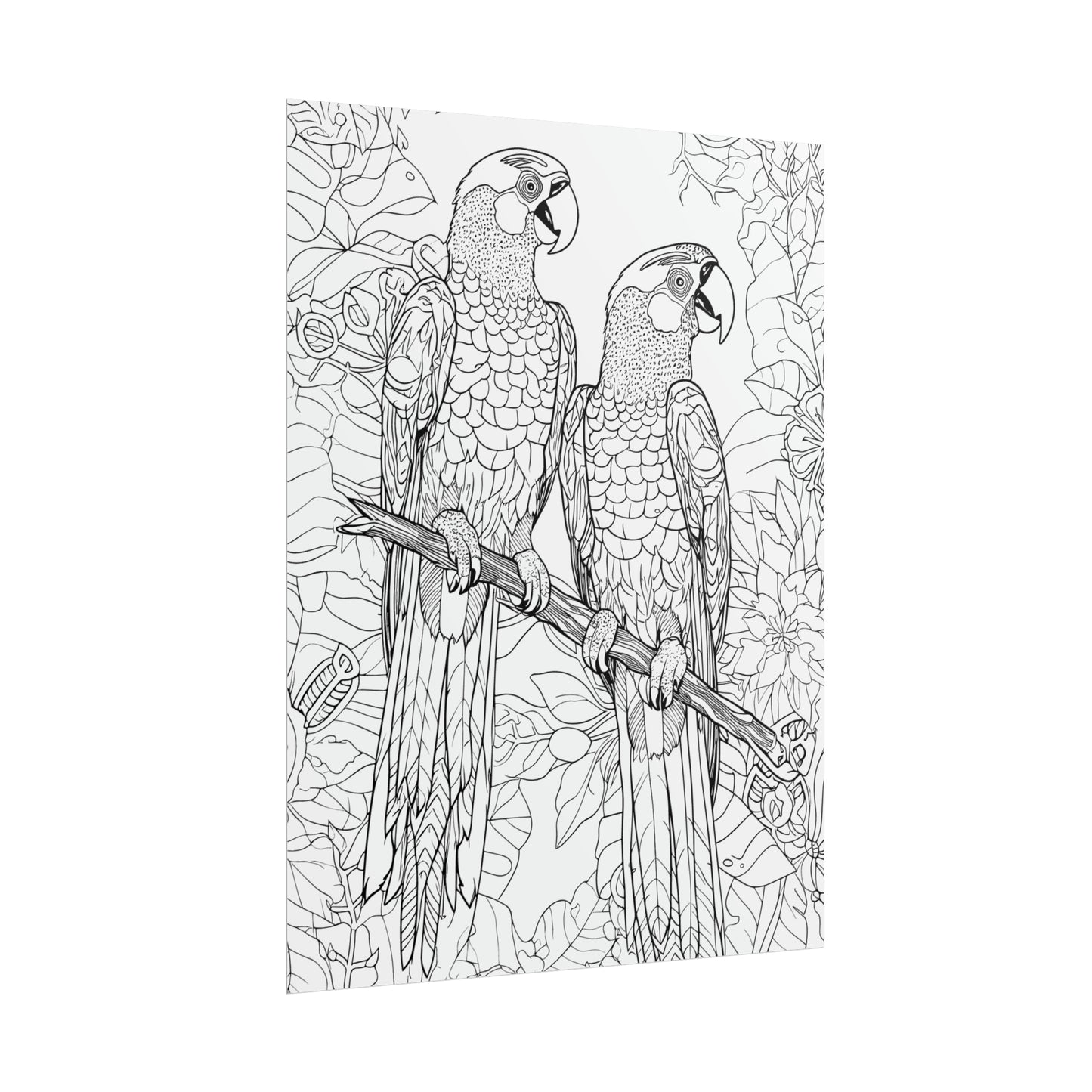 Macaw Parrots Exotic Bird Coloring Art Posters