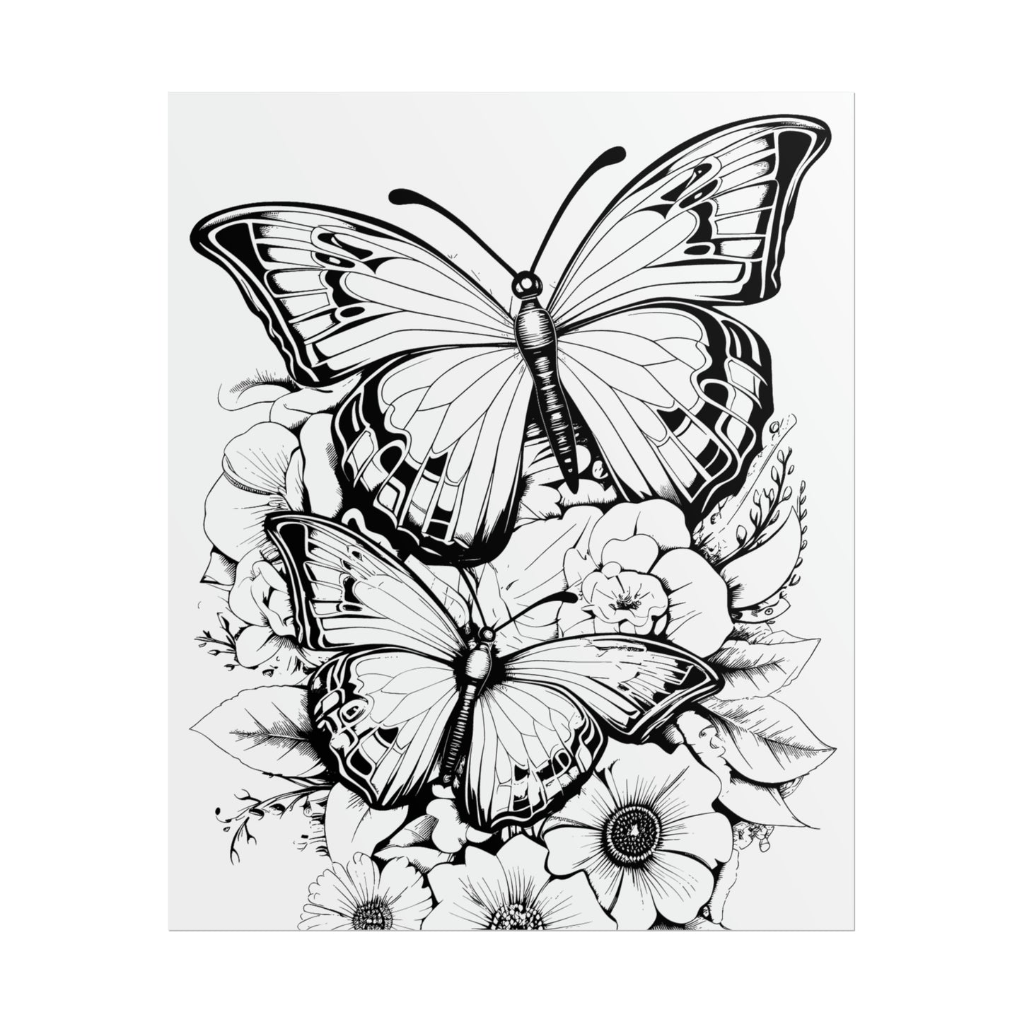 Butterfly Coloring Art Posters