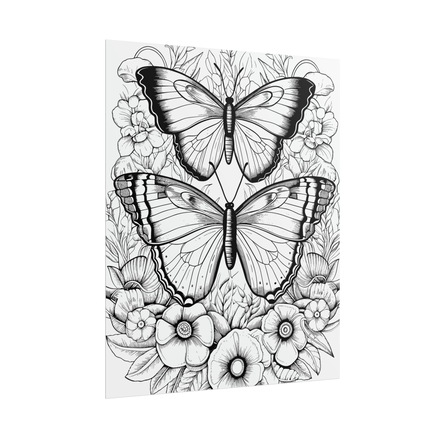 Butterfly Coloring Art Posters