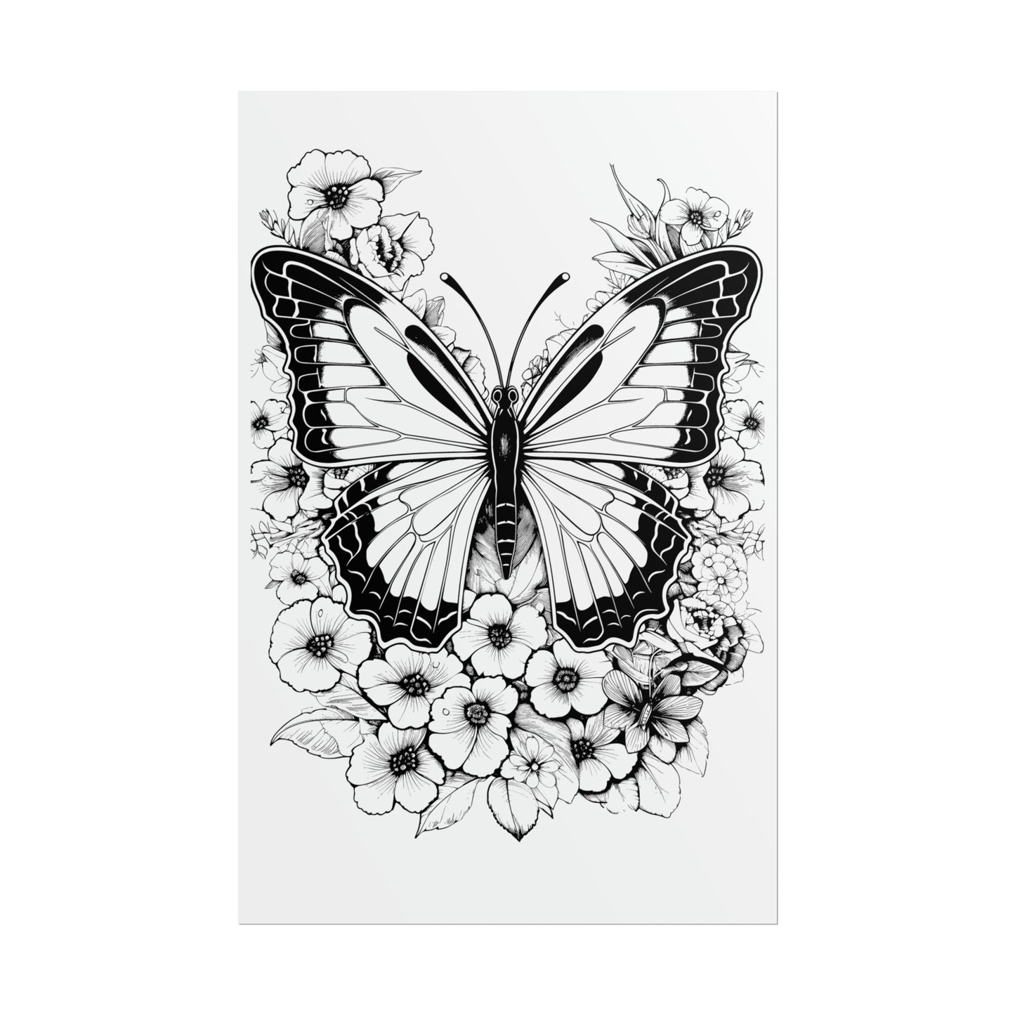 Butterfly Coloring Art Posters