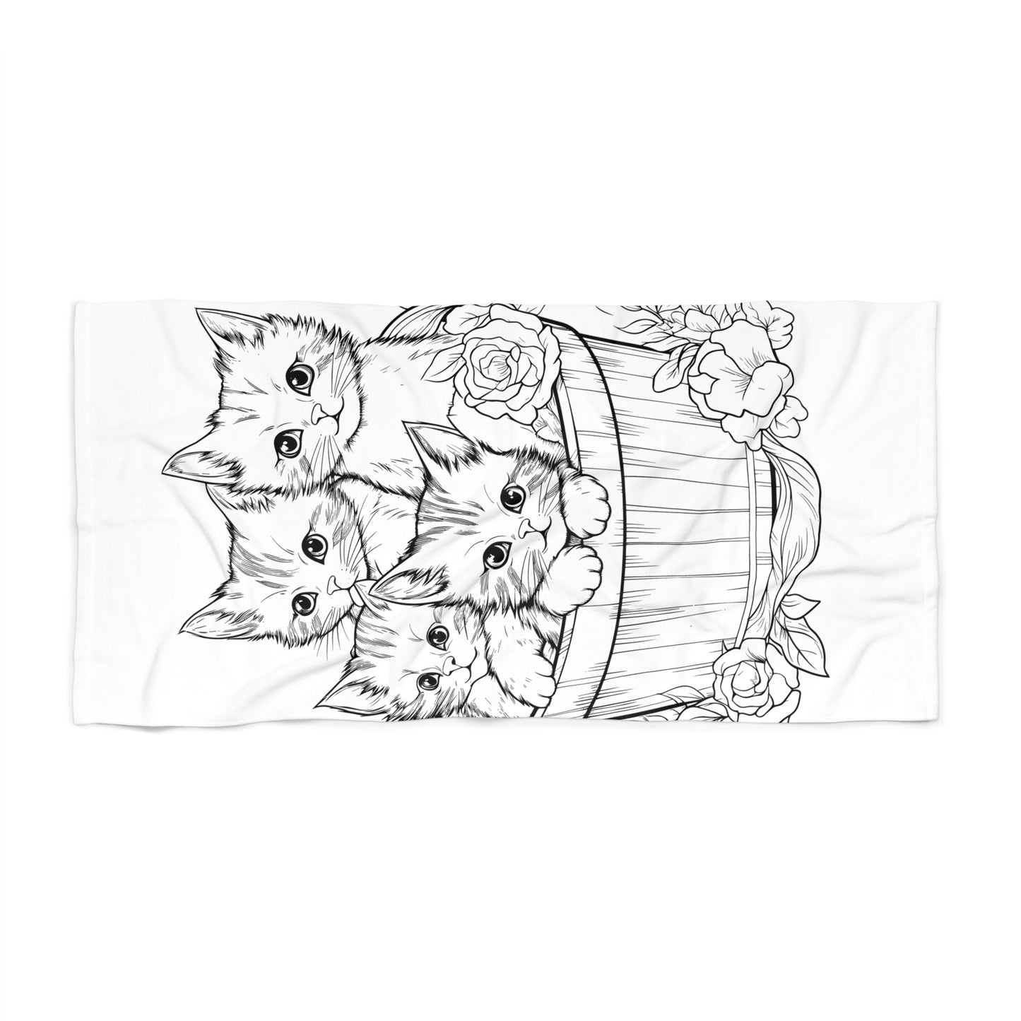 Basket of Kittens Beach Towel