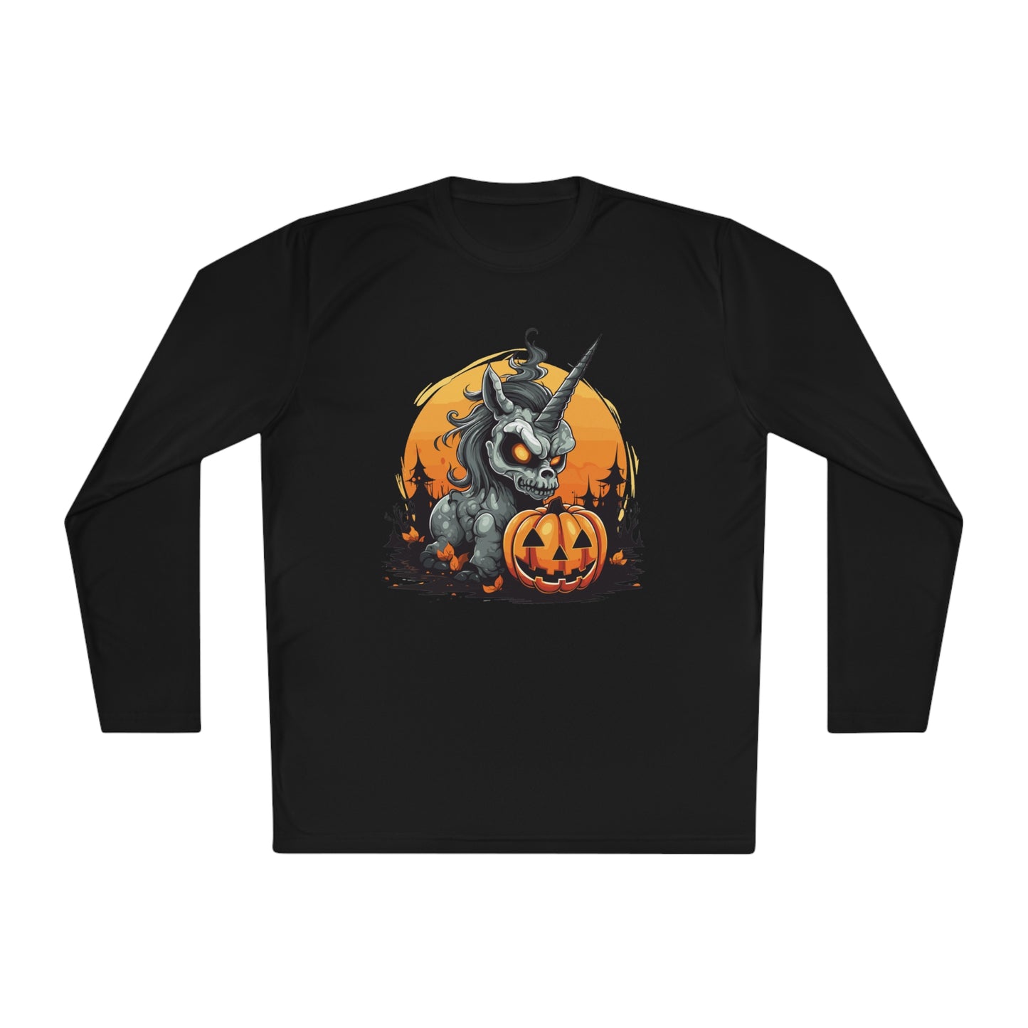 Halloween Scary Unicorn Unisex Lightweight Long Sleeve Tee