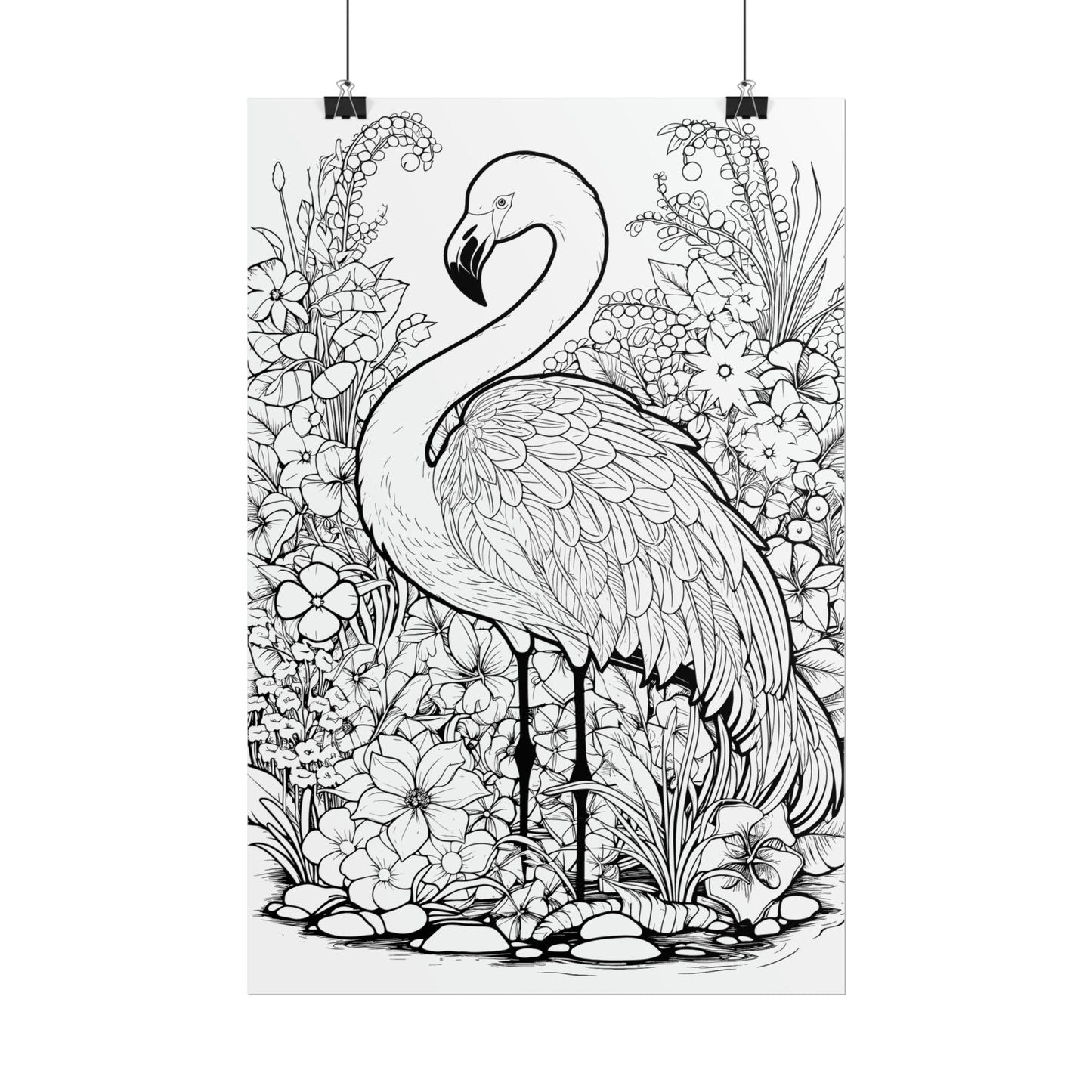 Flamingo Exotic Bird Coloring Art Posters