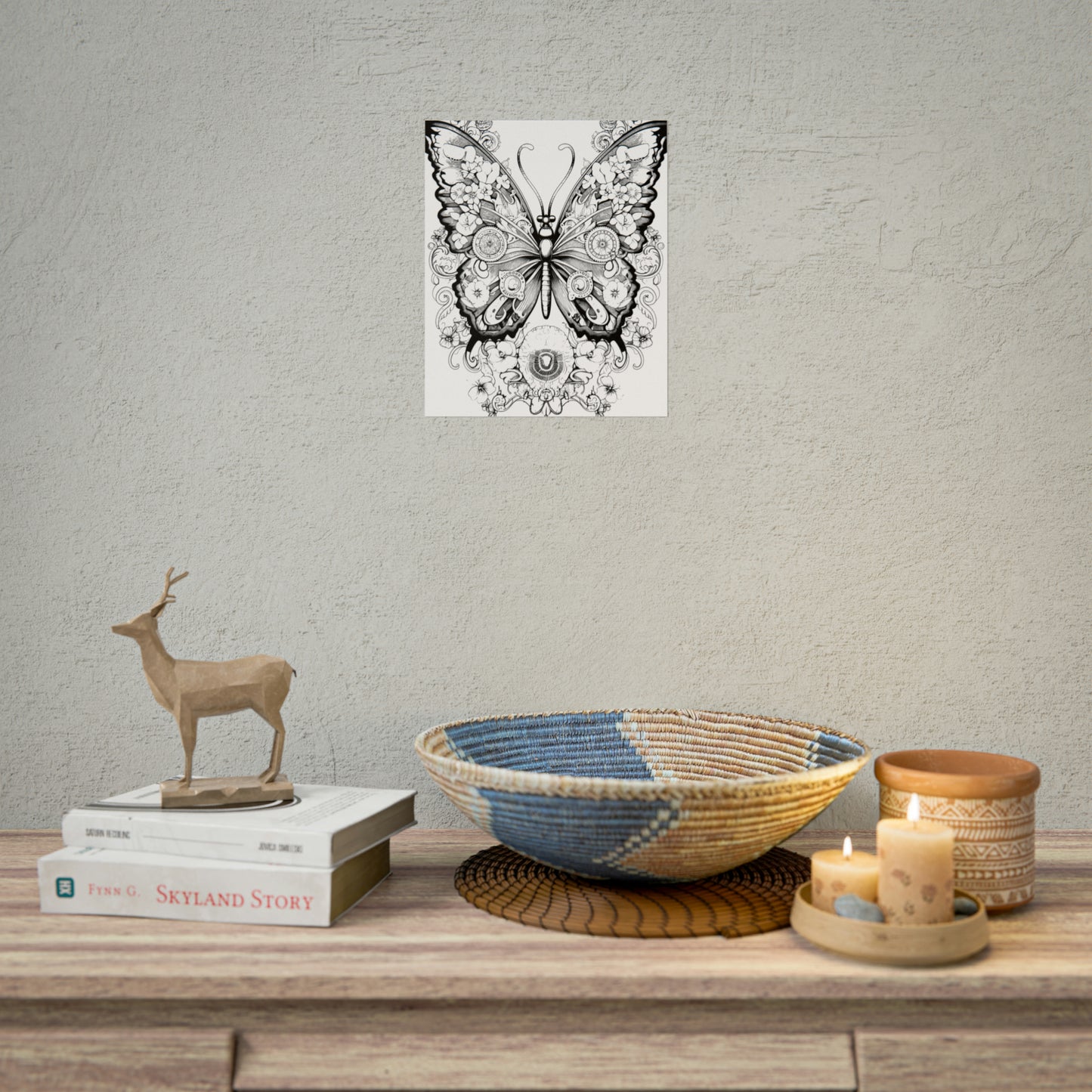 Butterfly Coloring Art Posters