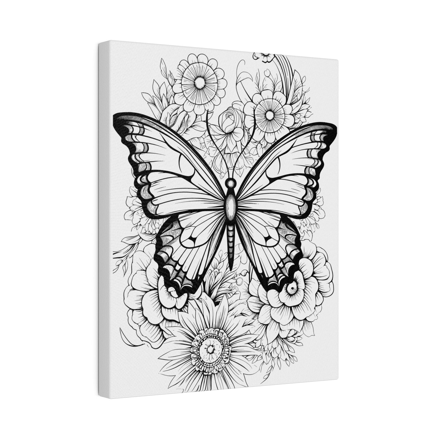 Butterfly Coloring Canvas, Stretched, 0.75"