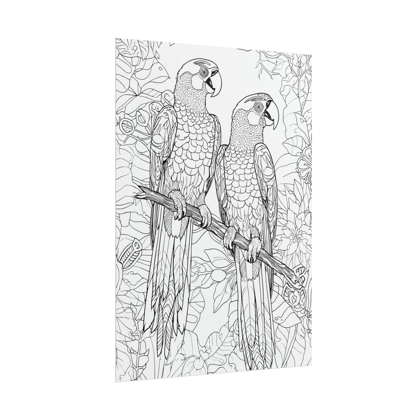 Macaw Parrots Exotic Bird Coloring Art Posters