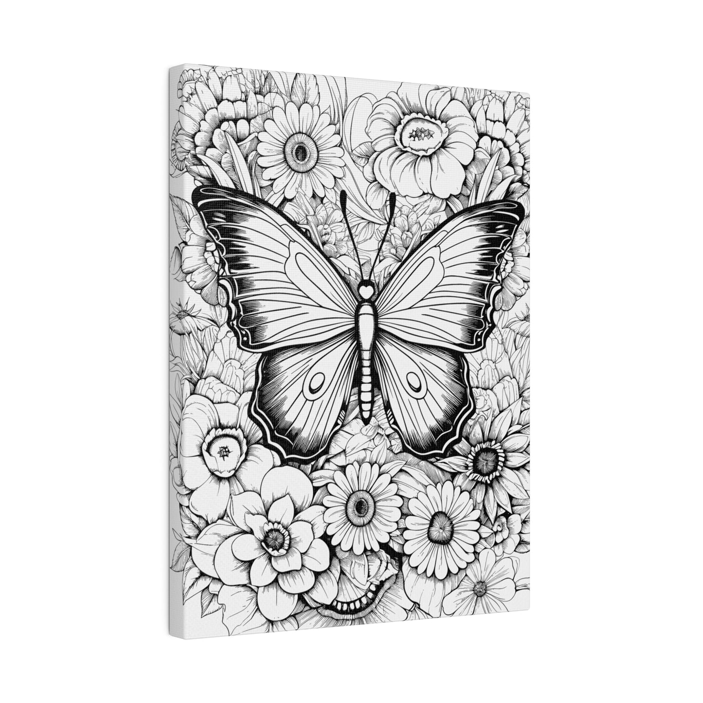 Butterfly Coloring Canvas, Stretched, 0.75"