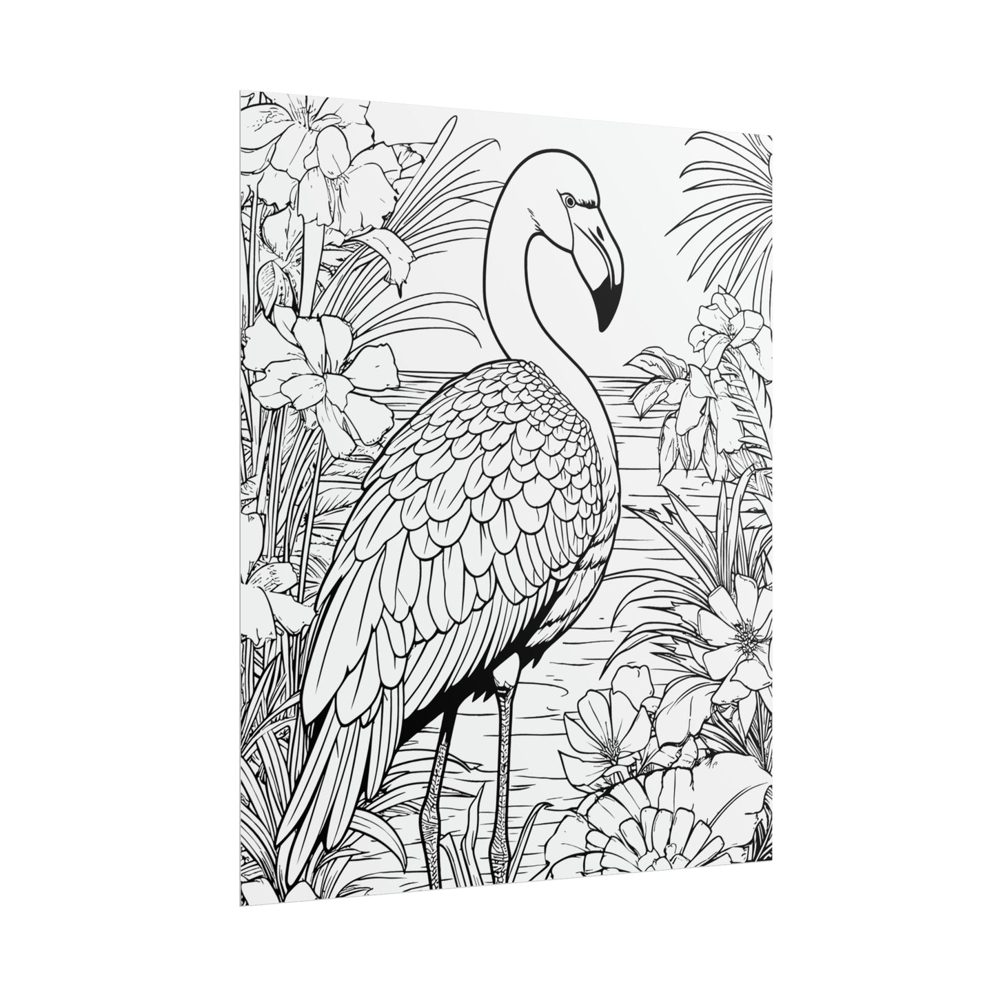 Flamingo Exotic Bird Coloring Art Posters