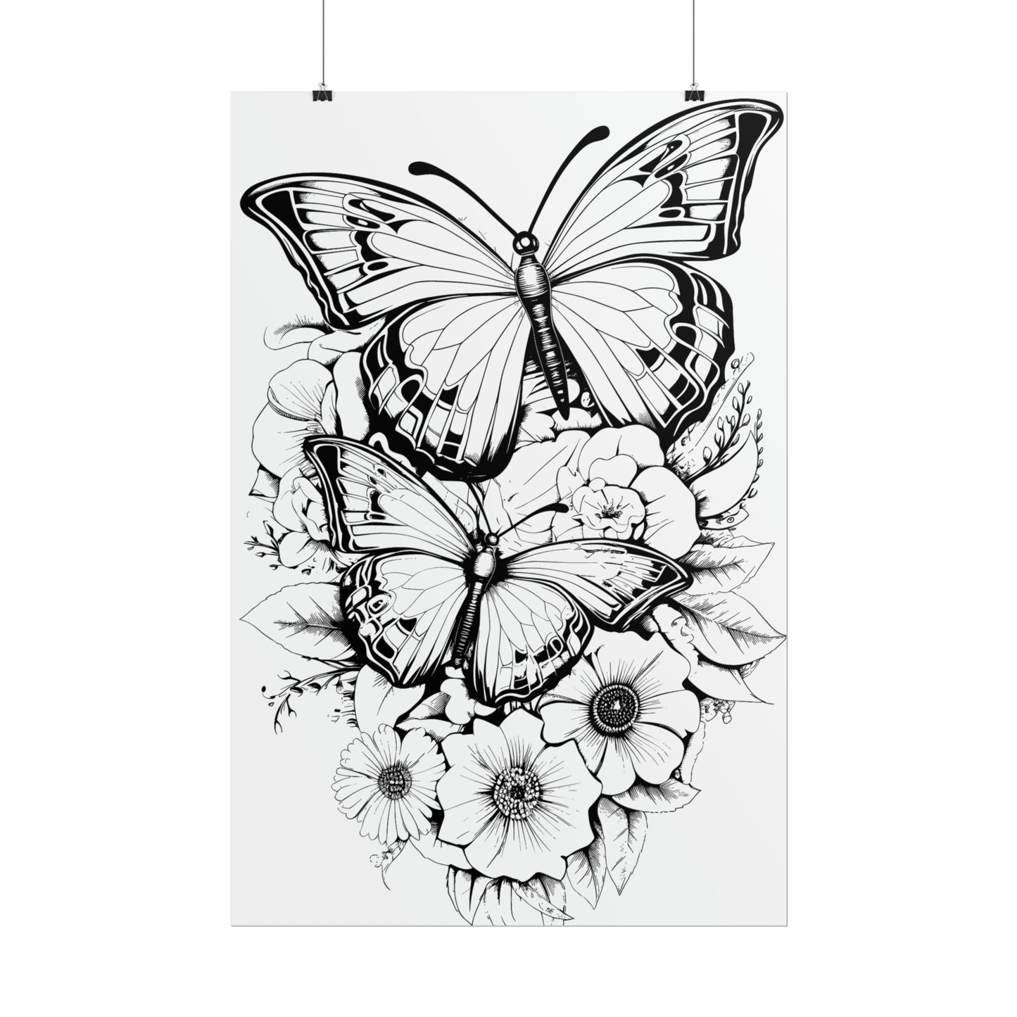 Butterfly Coloring Art Posters