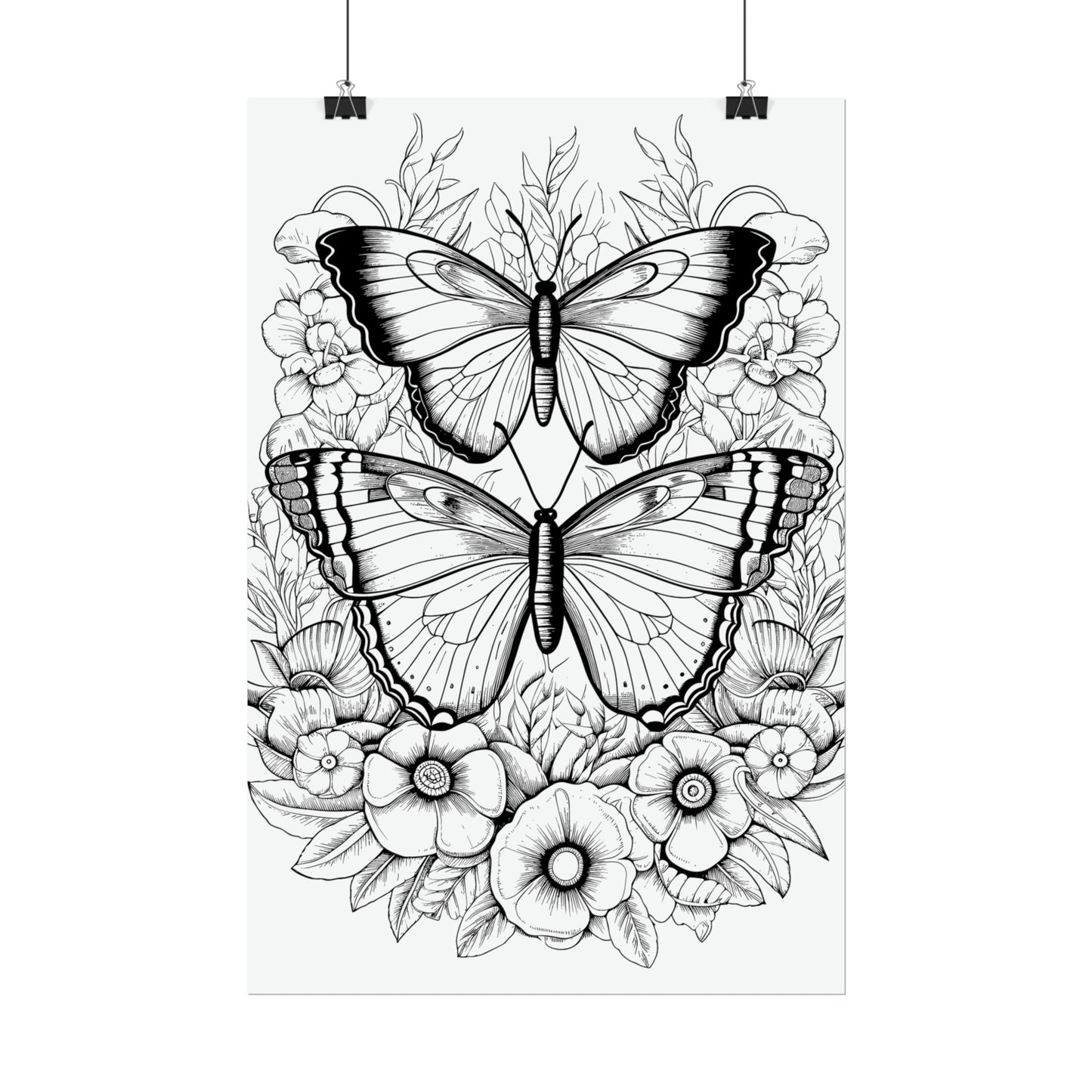 Butterfly Coloring Art Posters