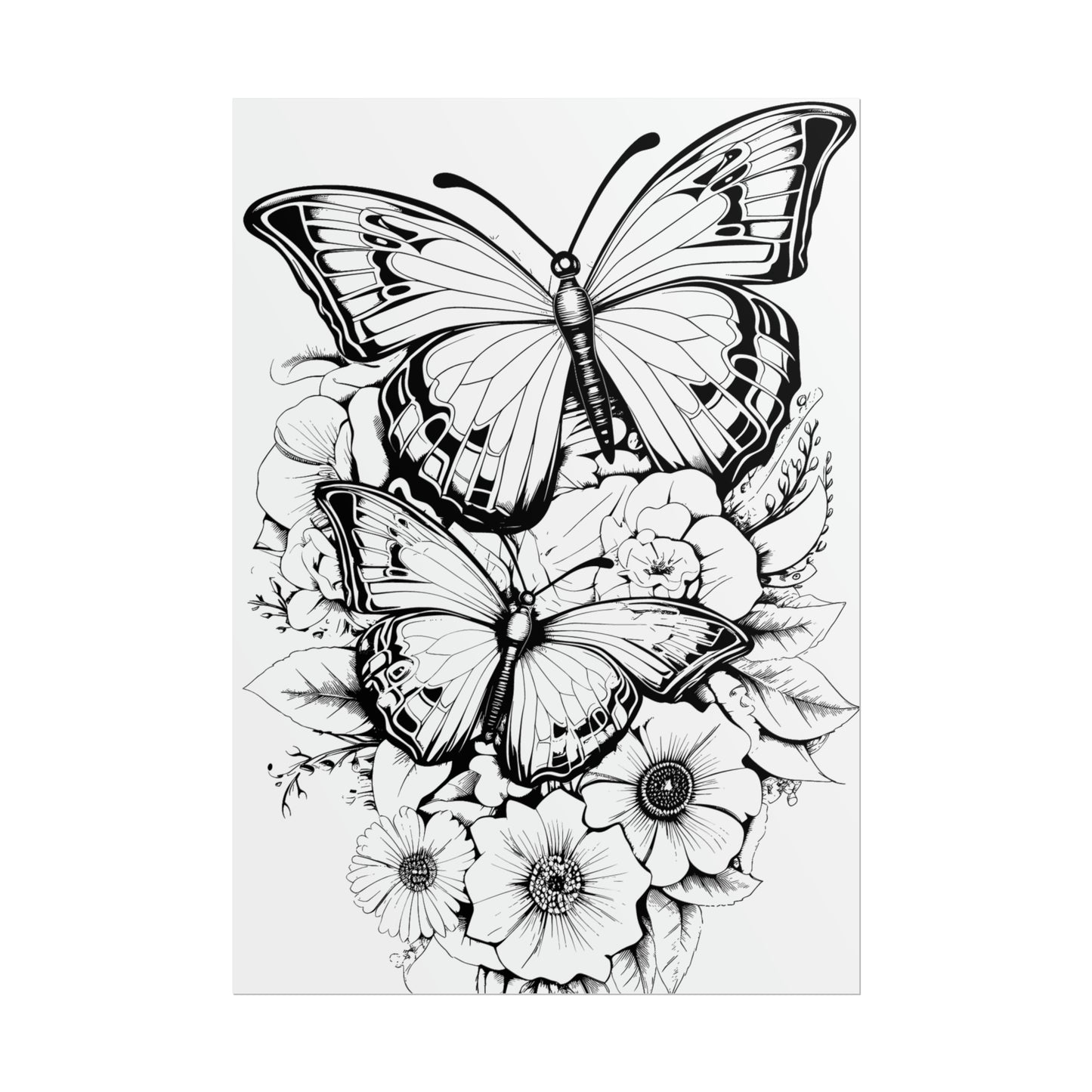 Butterfly Coloring Art Posters