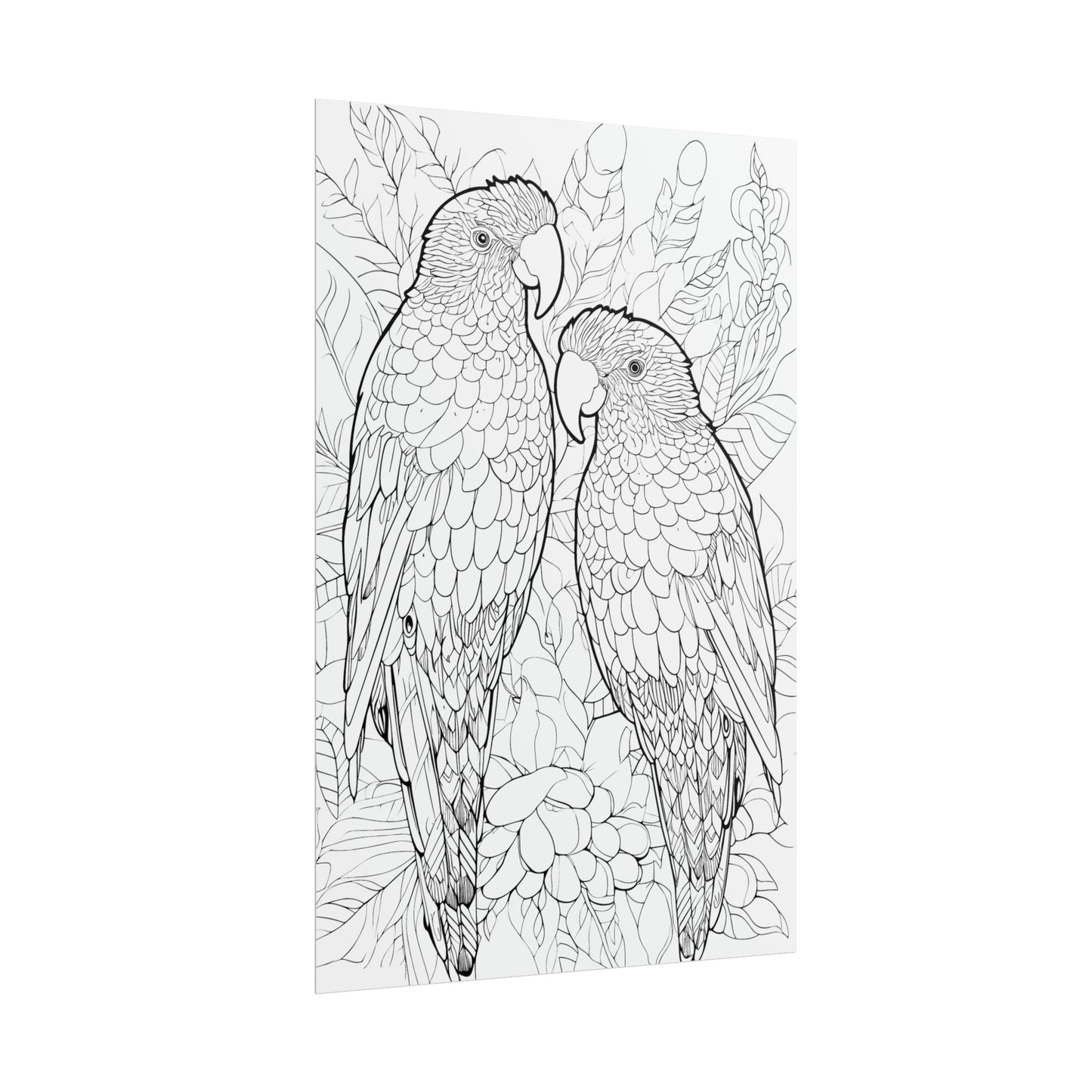 Amazon Parrots Exotic Bird Coloring Art Posters