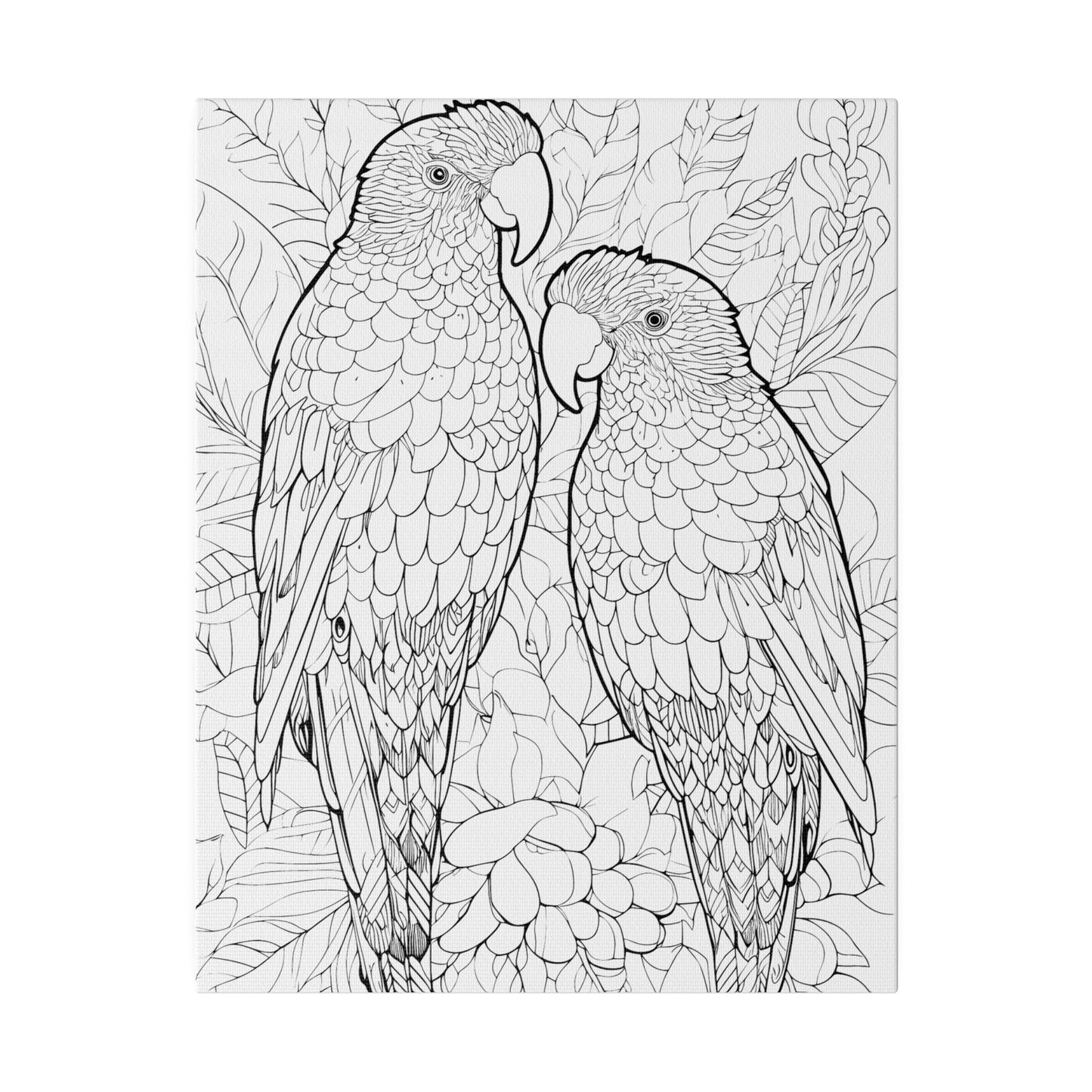 Amazon Parrots Coloring Canvas, Stretched, 0.75"