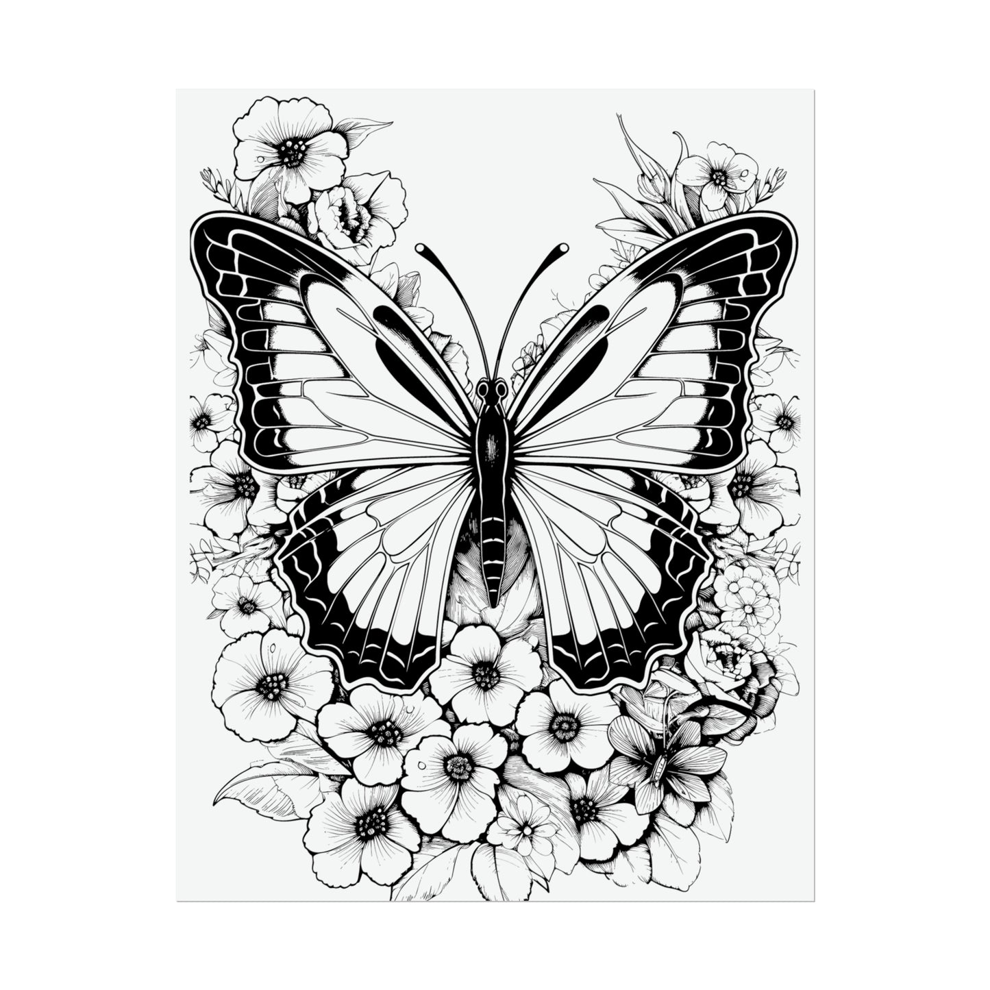 Butterfly Coloring Art Posters