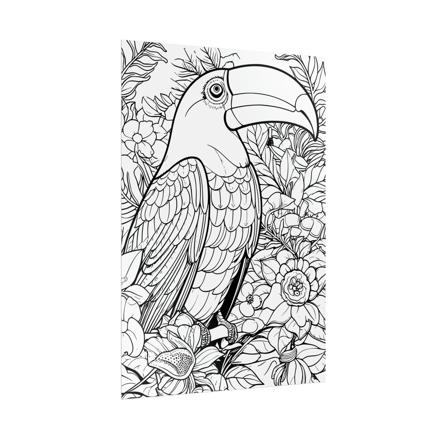 Toucan Exotic Birds Coloring Art Posters