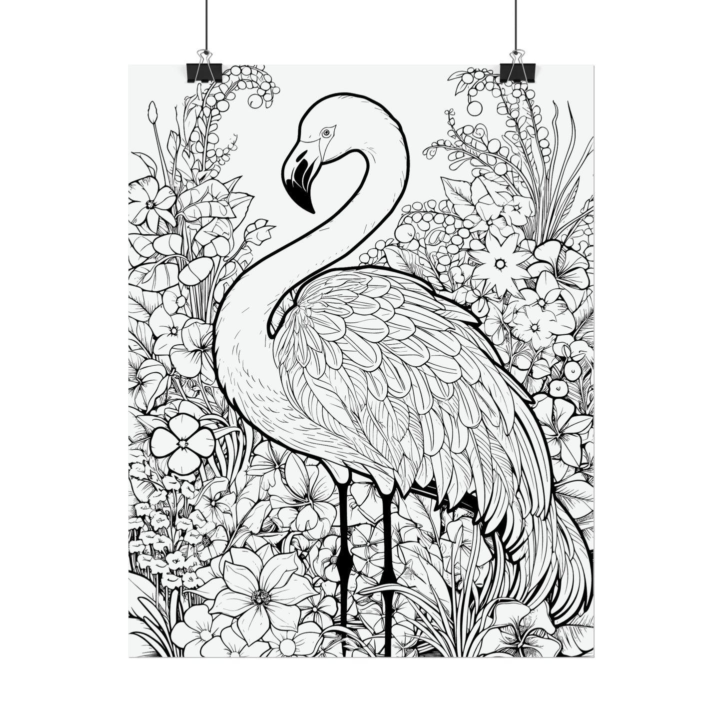 Flamingo Exotic Bird Coloring Art Posters