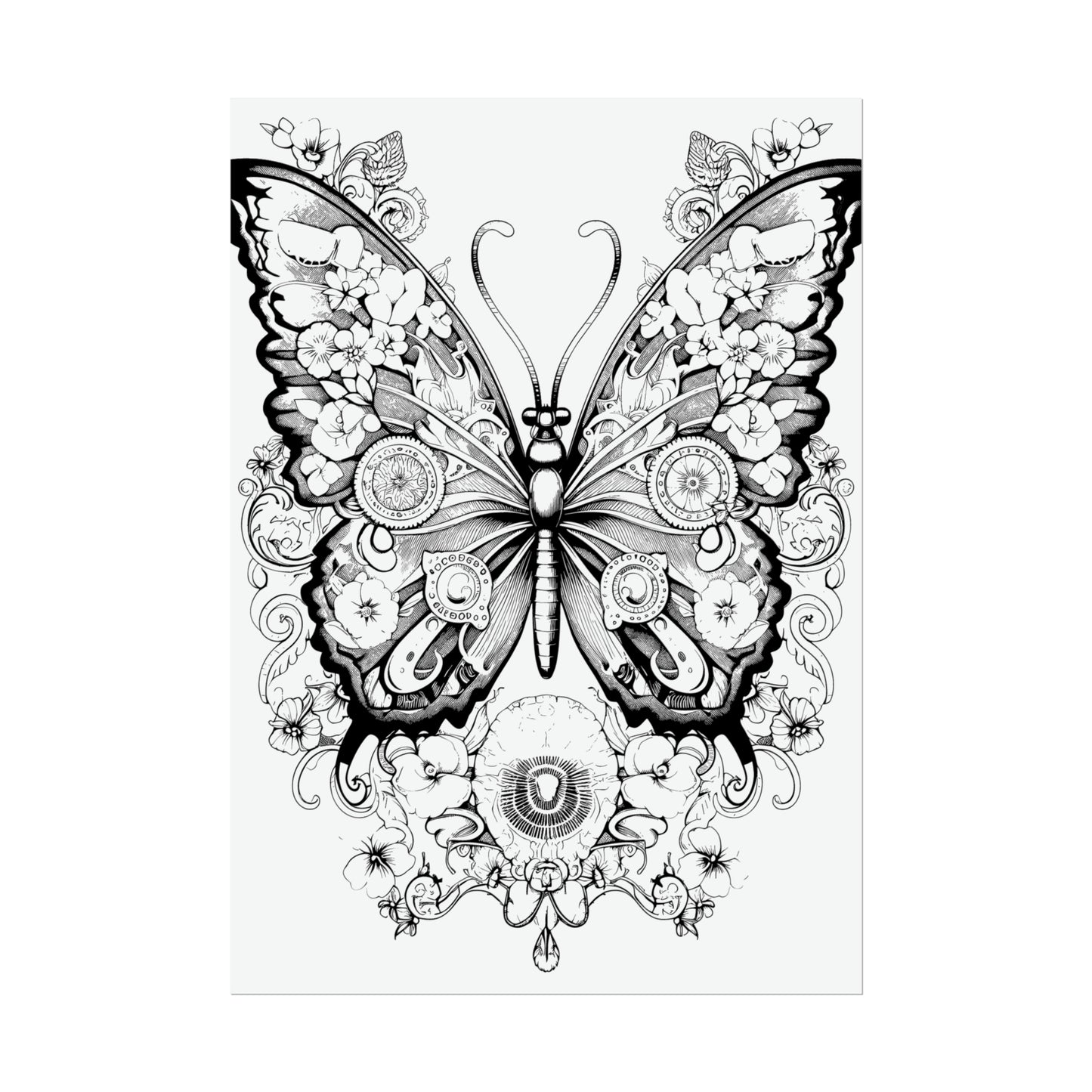 Butterfly Coloring Art Posters