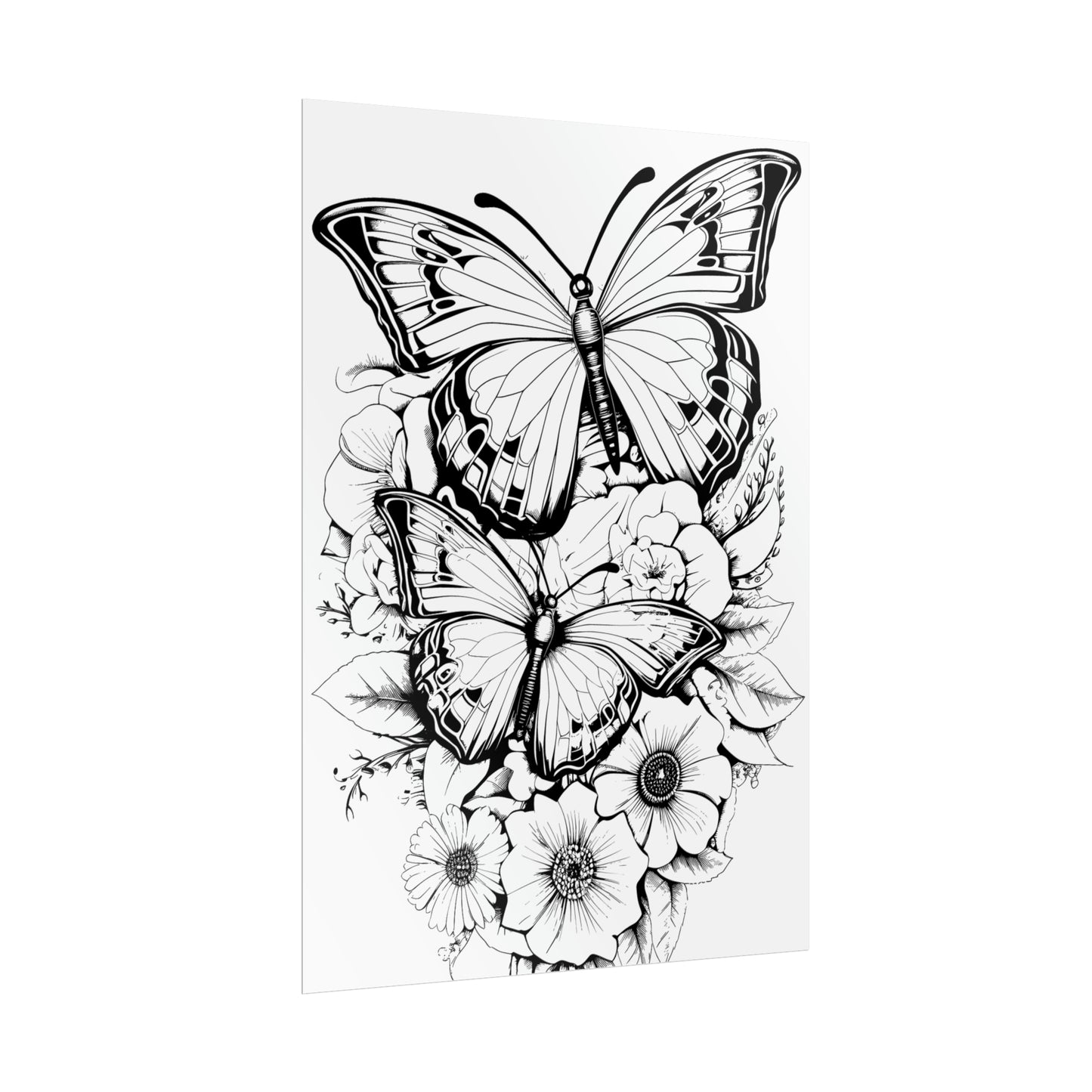 Butterfly Coloring Art Posters