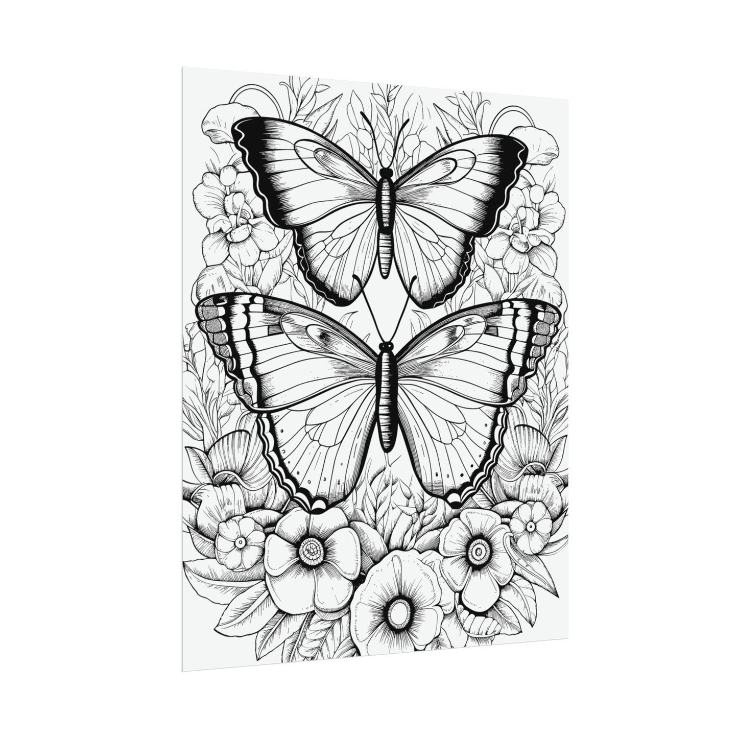 Butterfly Coloring Art Posters