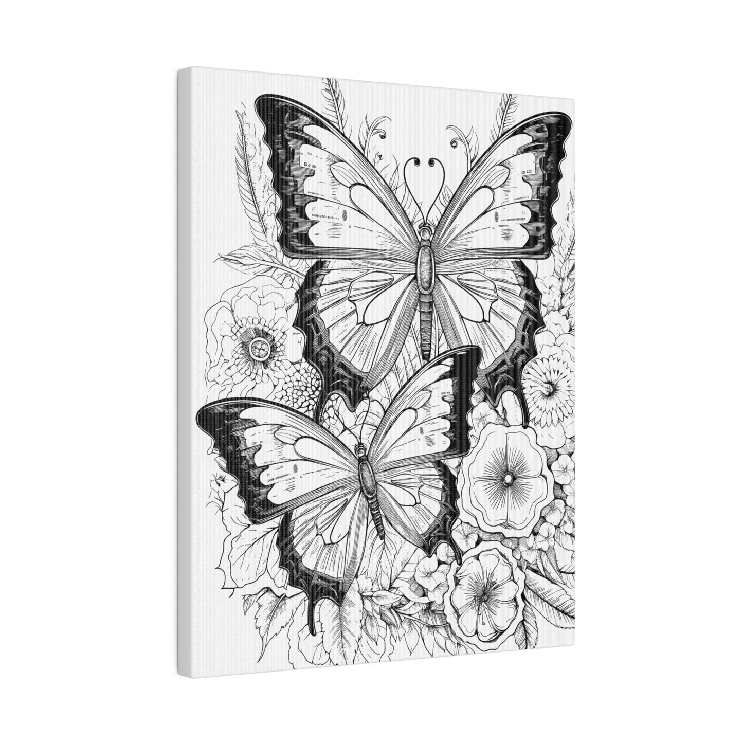 Butterfly Coloring Canvas, Stretched, 0.75"