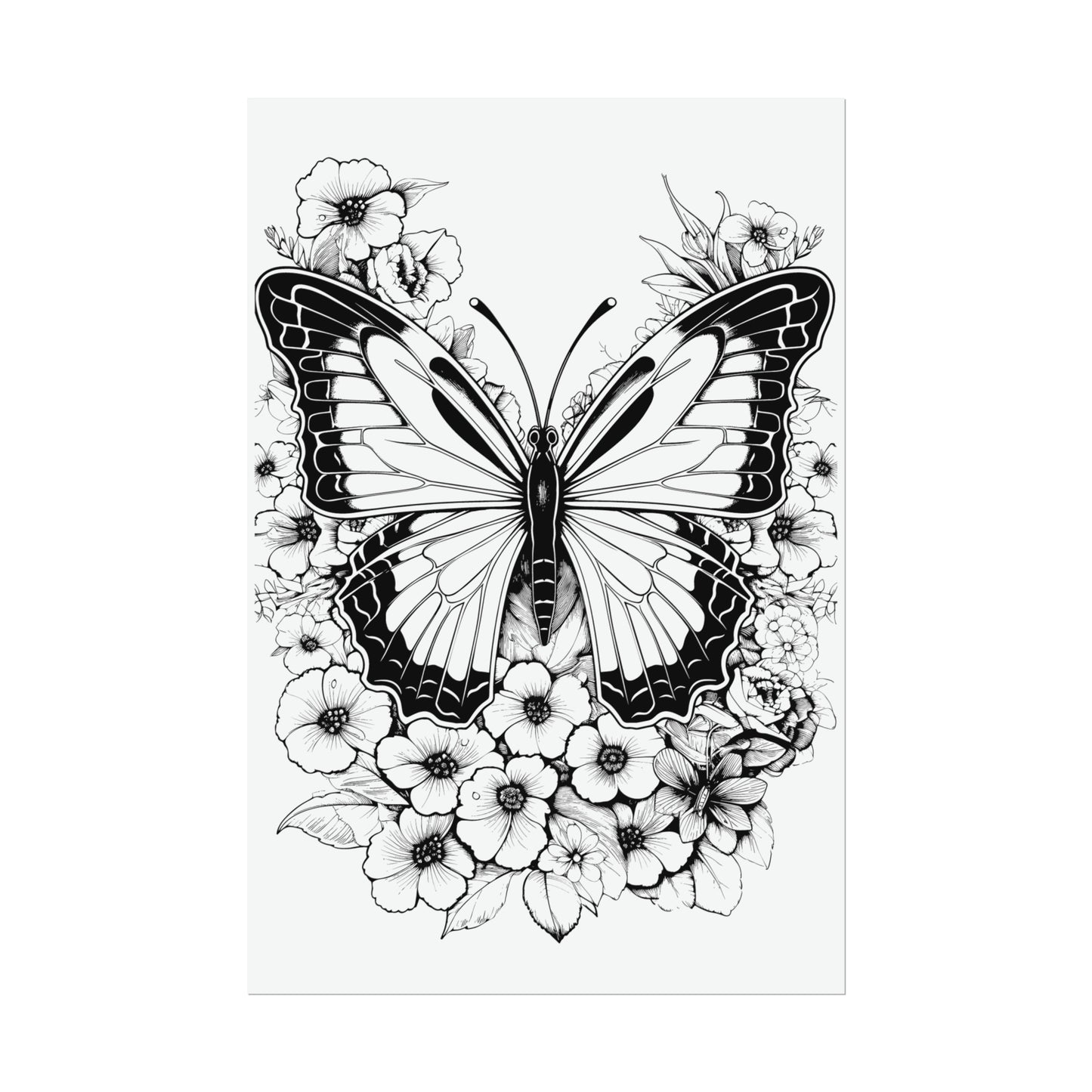 Butterfly Coloring Art Posters