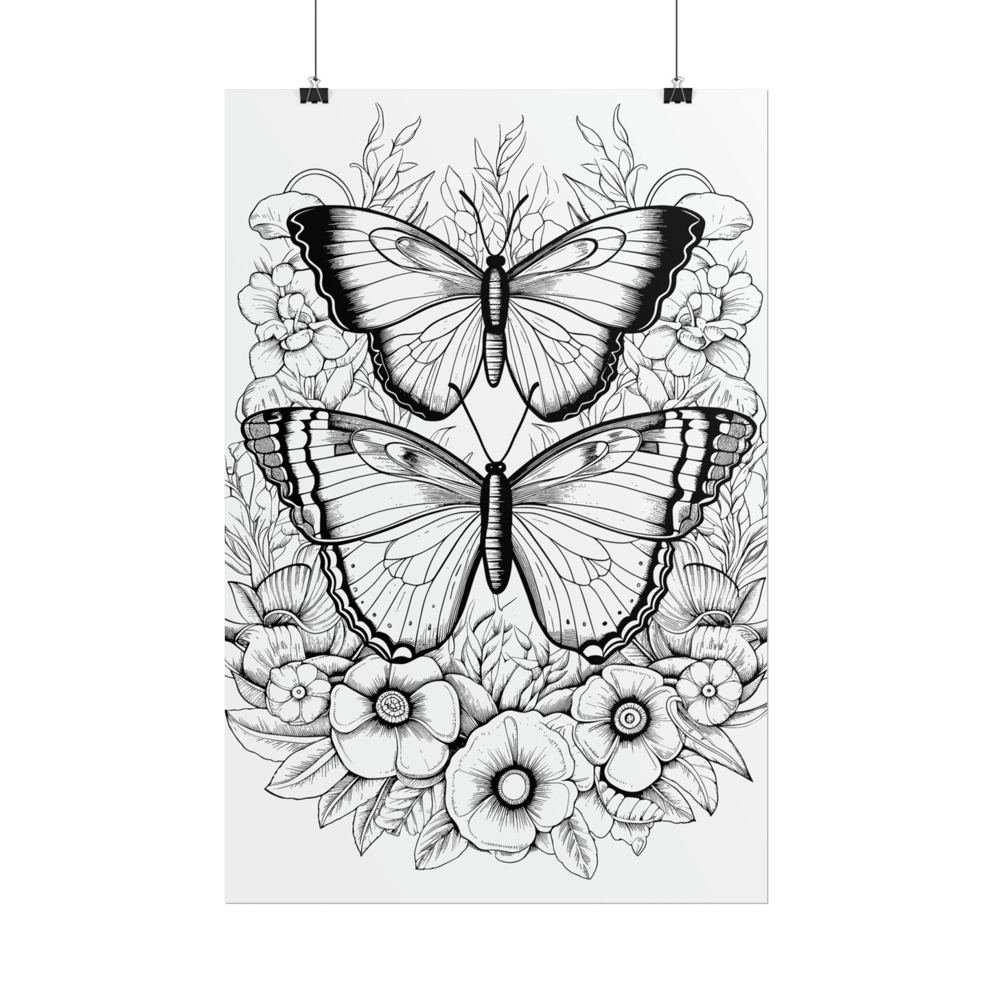 Butterfly Coloring Art Posters