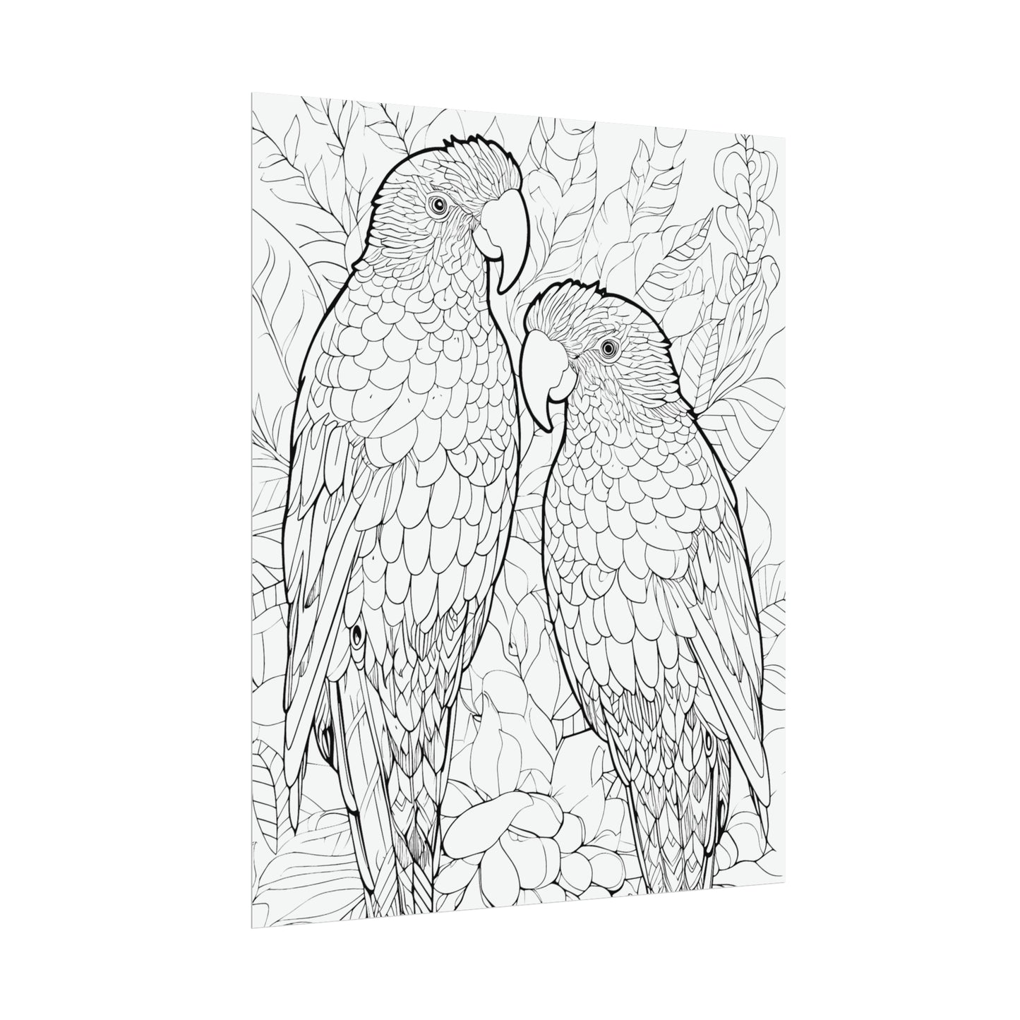 Amazon Parrots Exotic Bird Coloring Art Posters