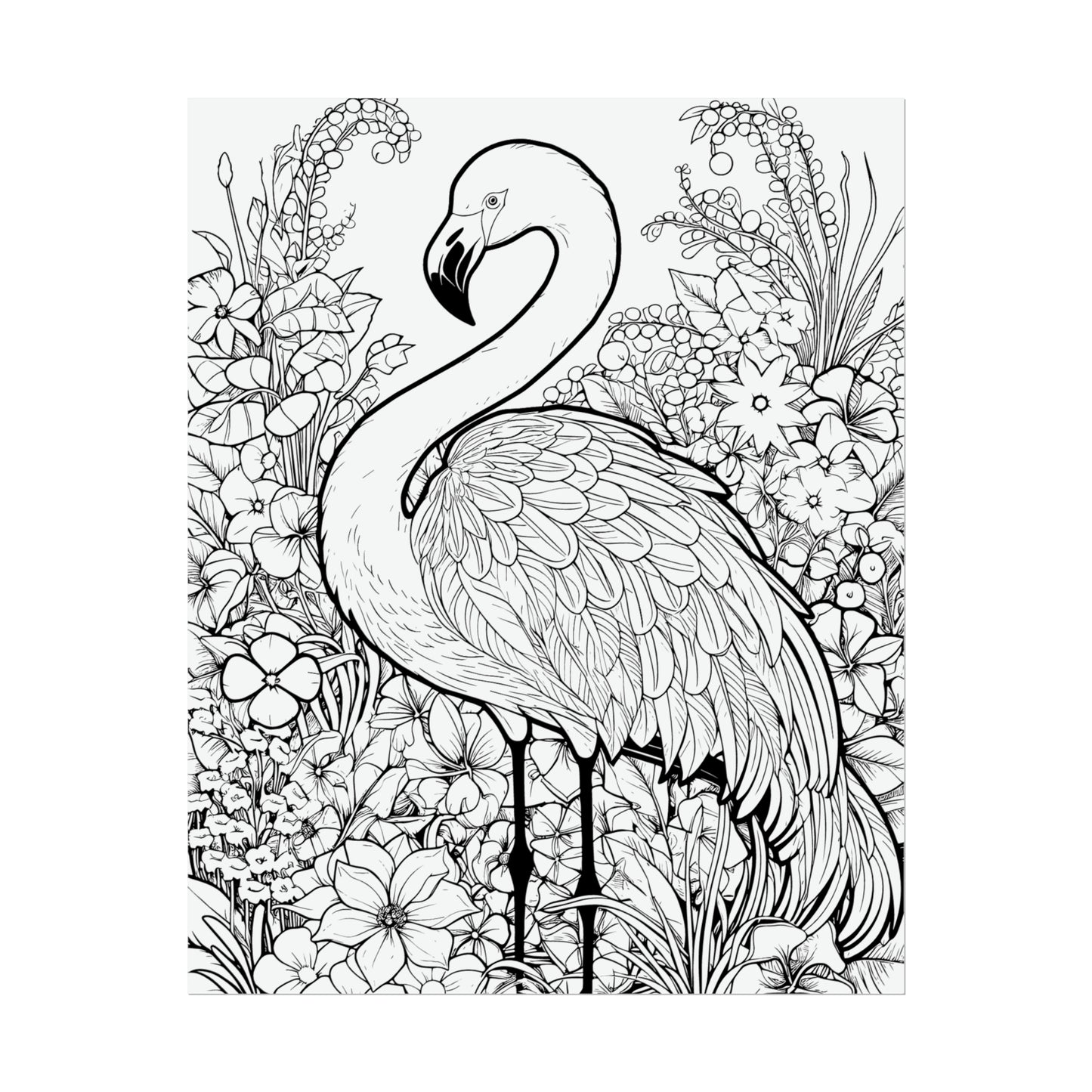 Flamingo Exotic Bird Coloring Art Posters