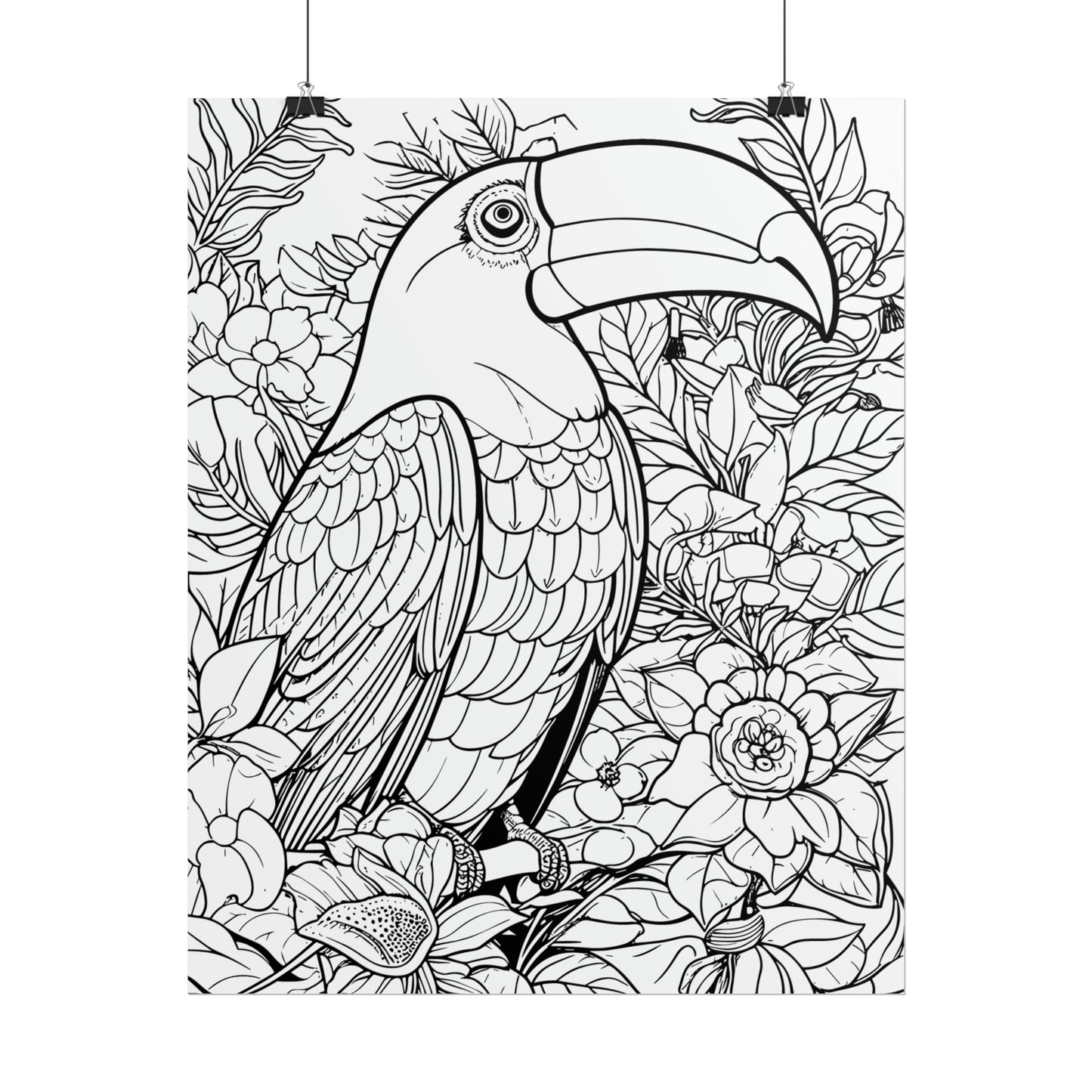 Toucan Exotic Birds Coloring Art Posters