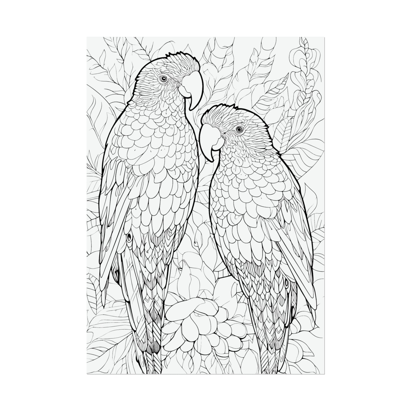 Amazon Parrots Exotic Bird Coloring Art Posters