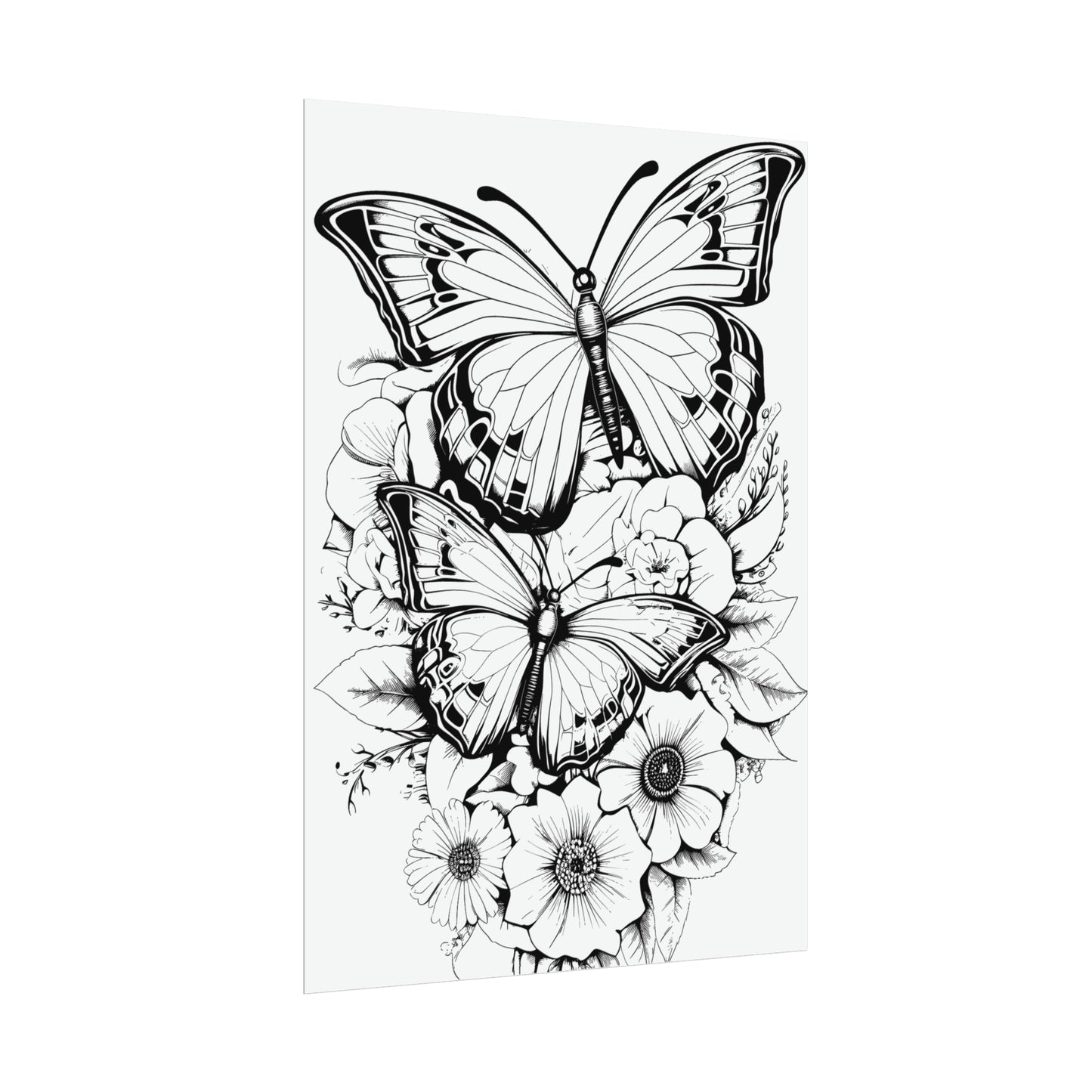 Butterfly Coloring Art Posters