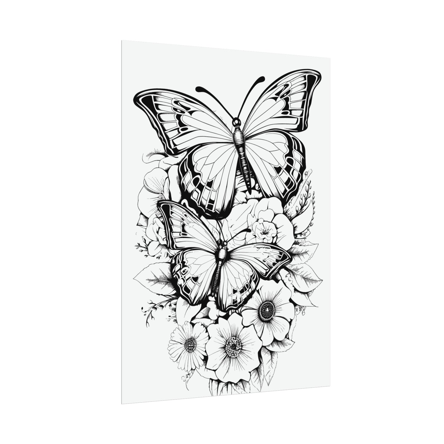 Butterfly Coloring Art Posters