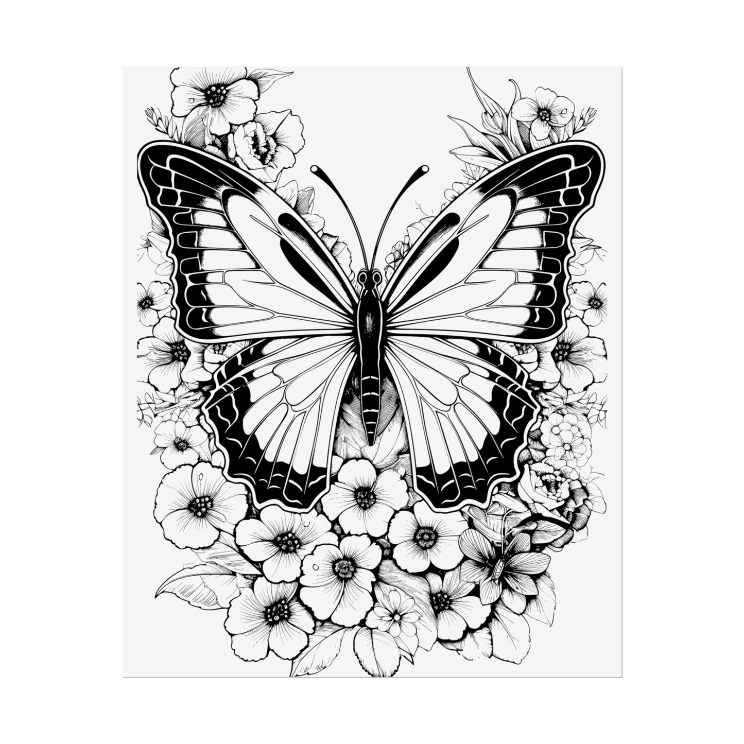 Butterfly Coloring Art Posters