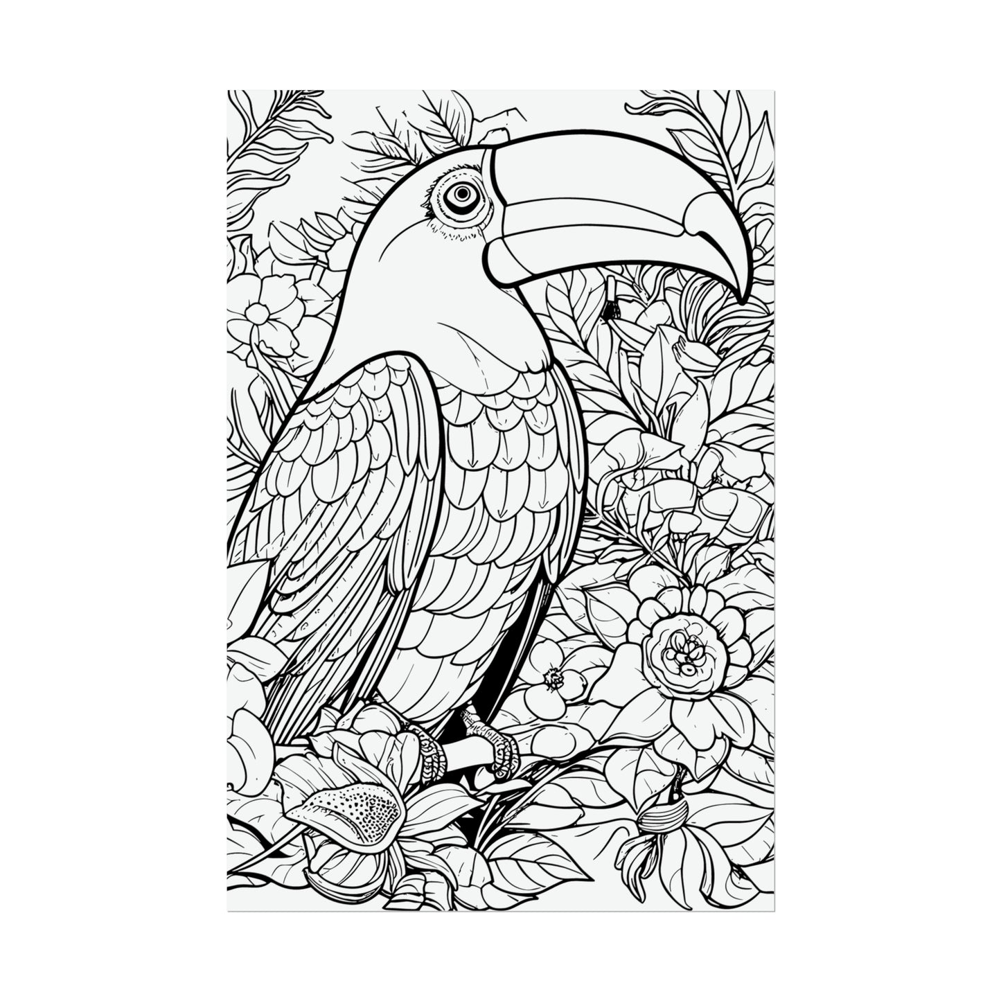 Toucan Exotic Birds Coloring Art Posters