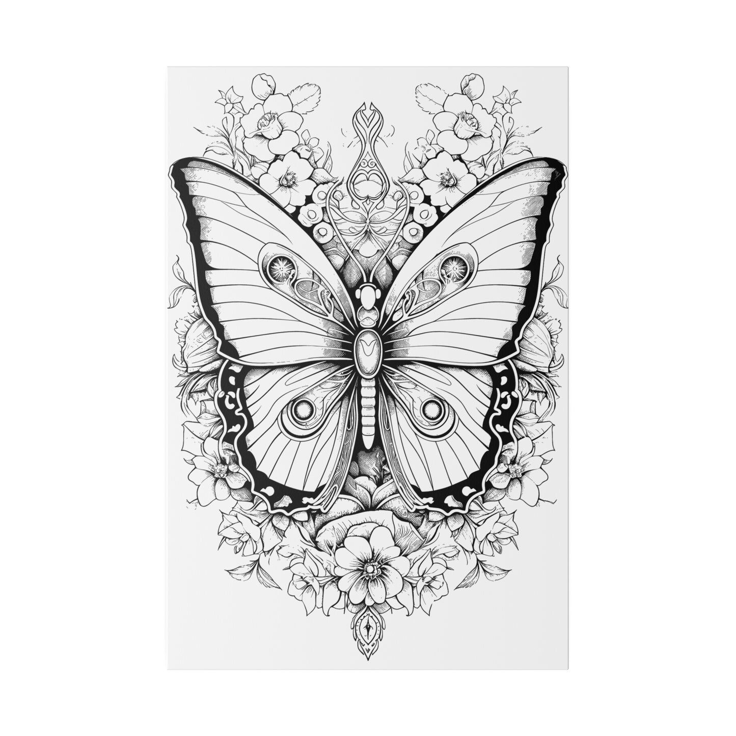 Butterfly Coloring Canvas, Stretched, 0.75"