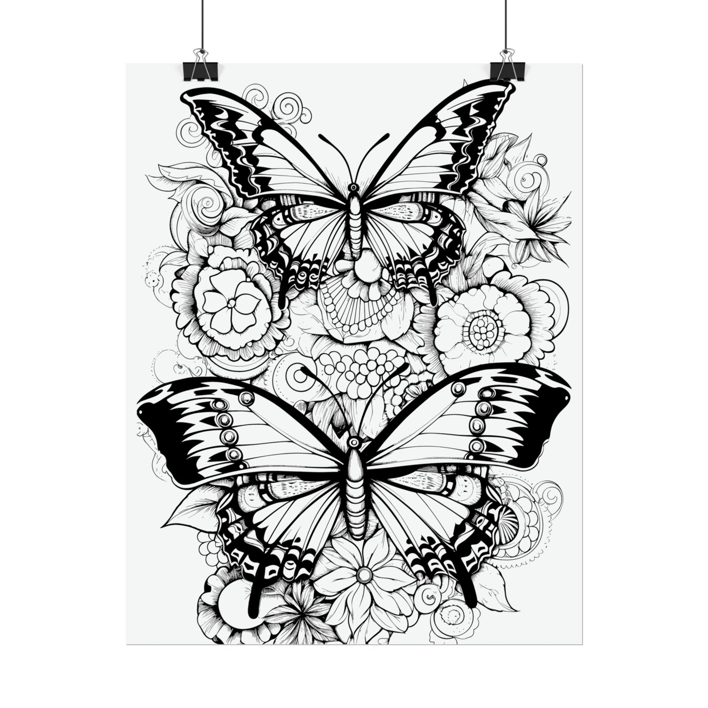 Butterfly Coloring Art Posters