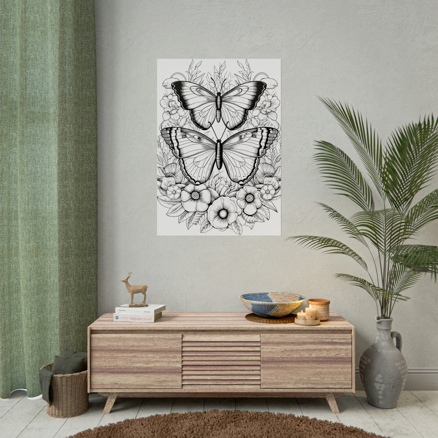 Butterfly Coloring Art Posters