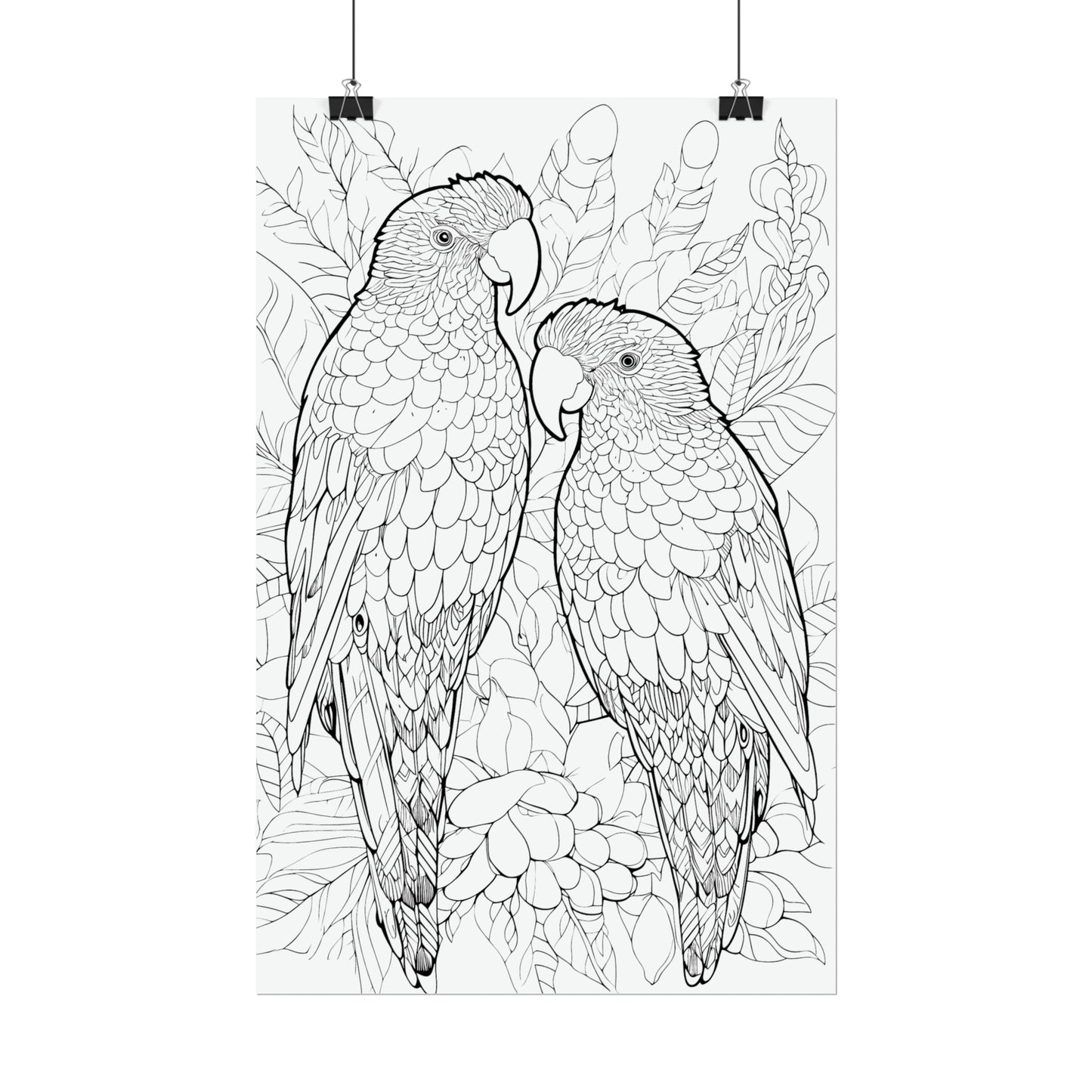 Amazon Parrots Exotic Bird Coloring Art Posters