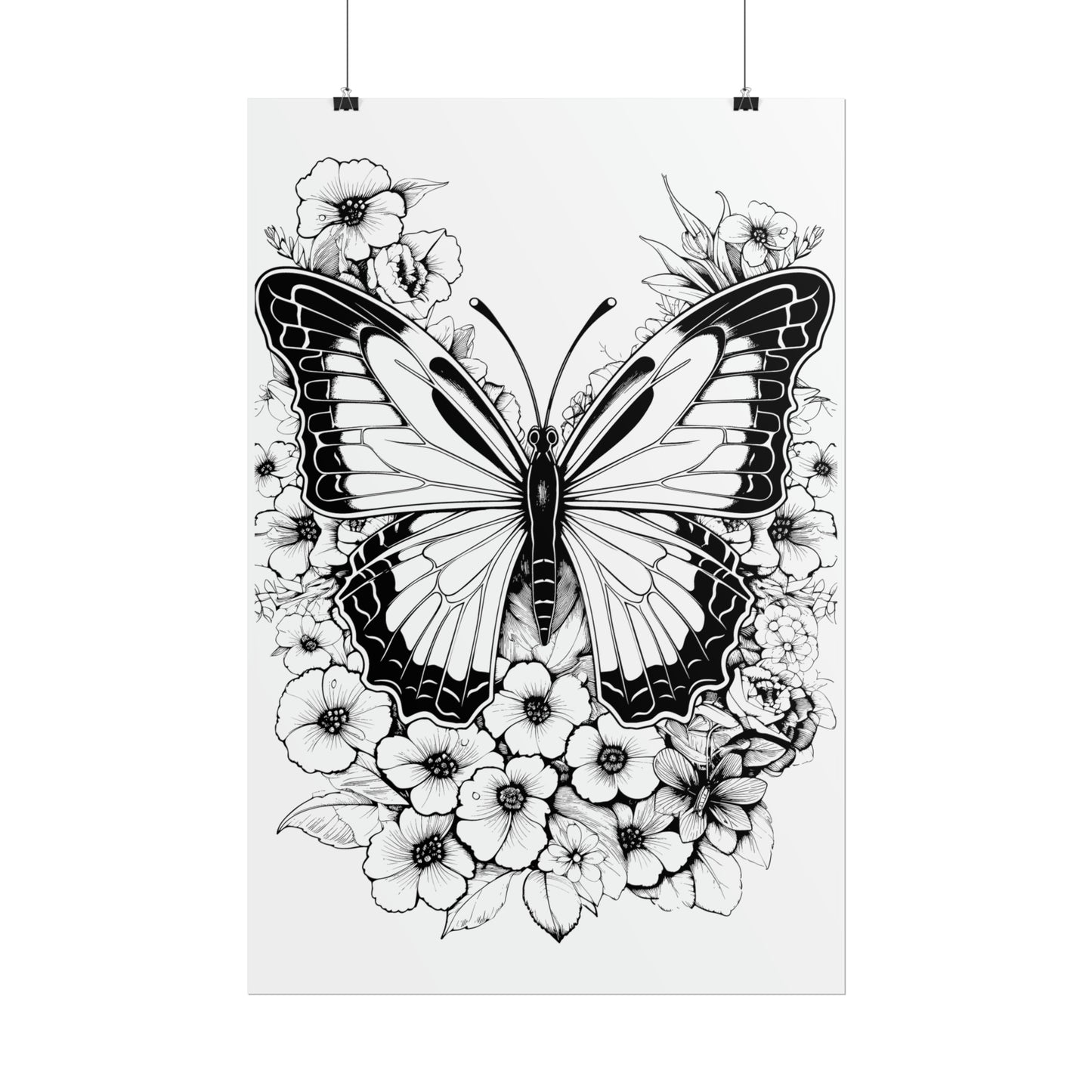 Butterfly Coloring Art Posters