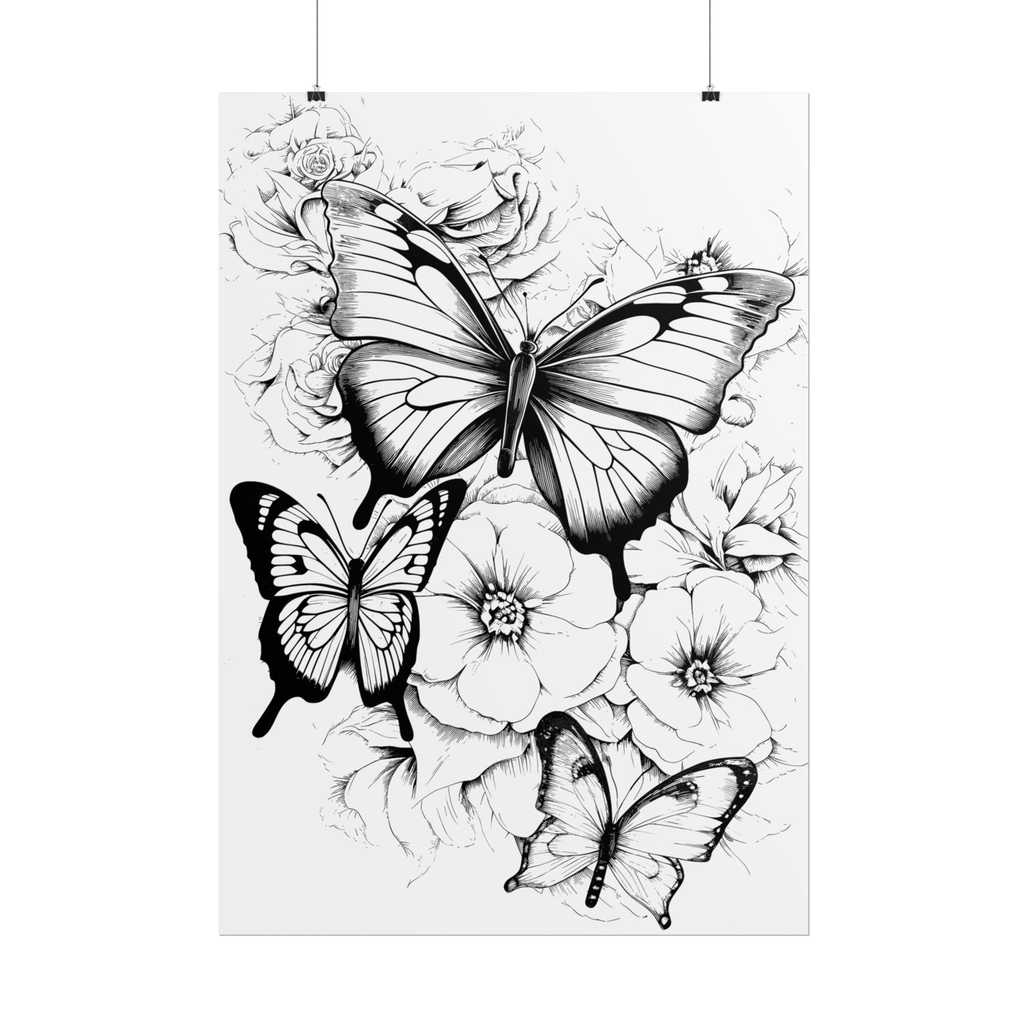 Butterfly Coloring Art Posters