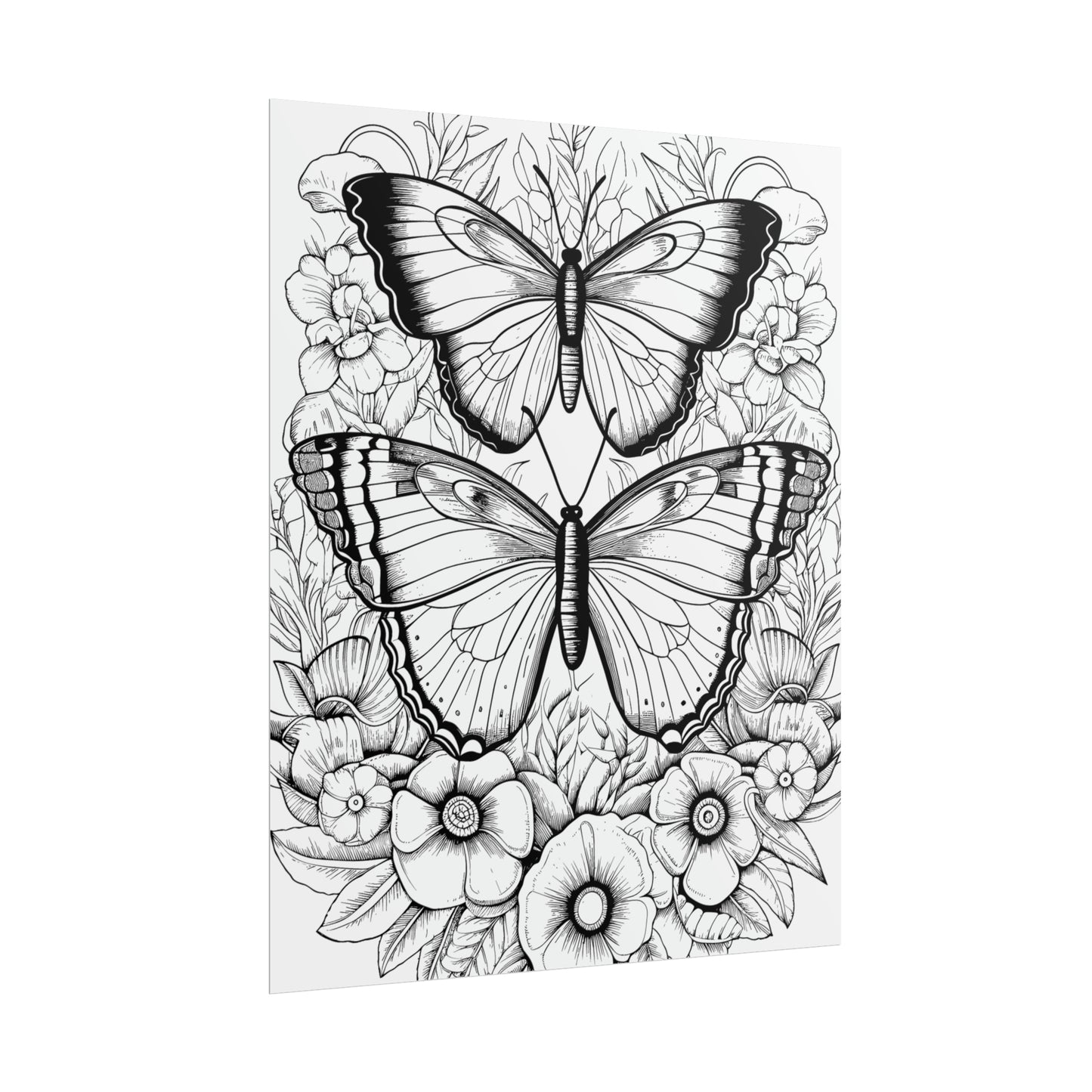 Butterfly Coloring Art Posters