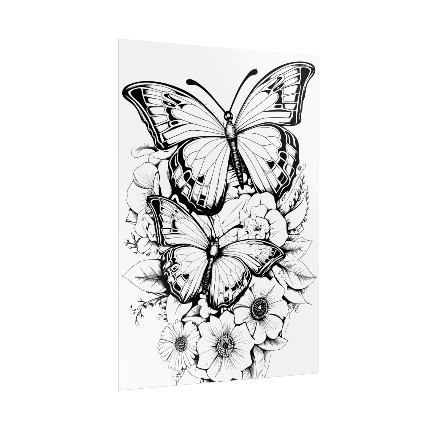 Butterfly Coloring Art Posters