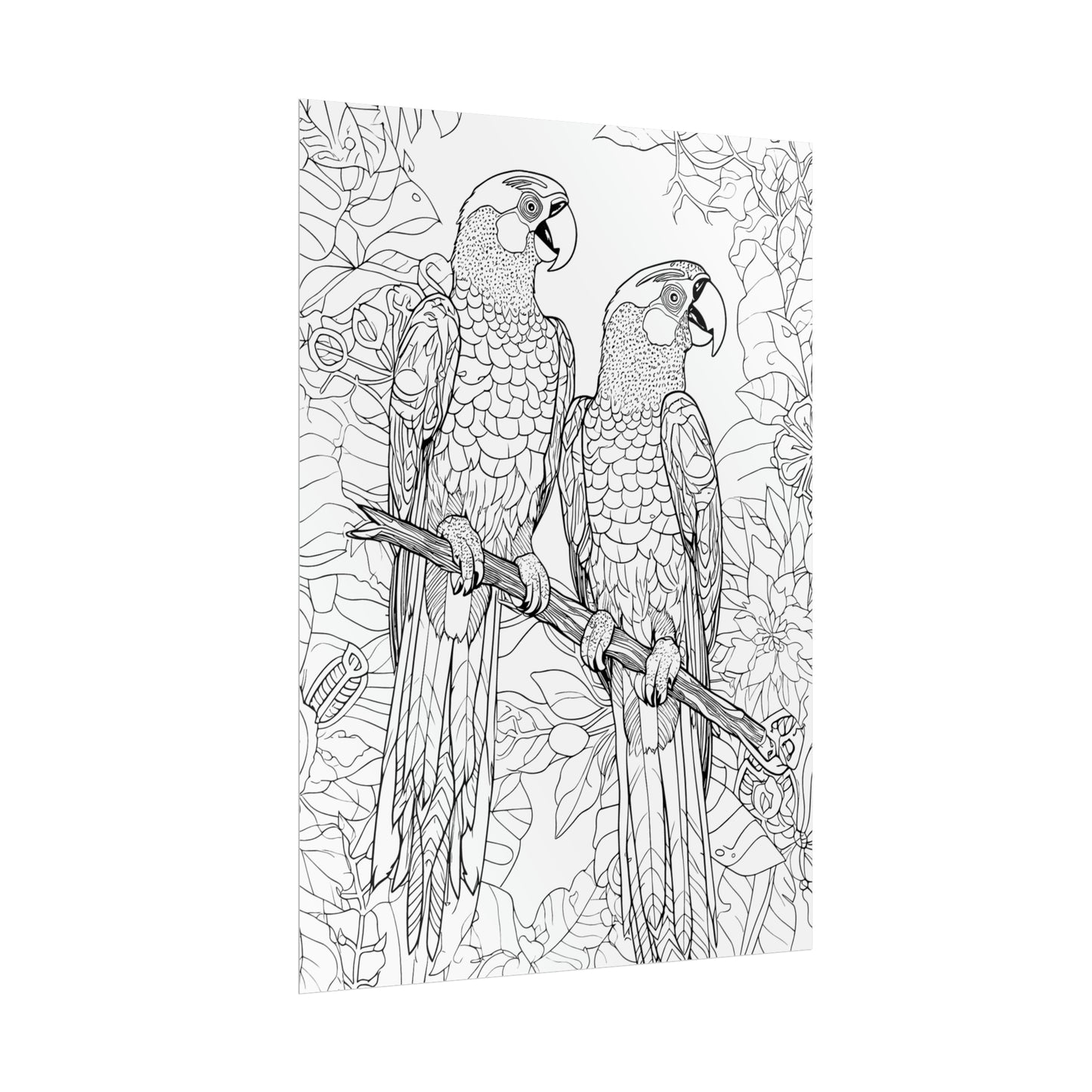 Macaw Parrots Exotic Bird Coloring Art Posters