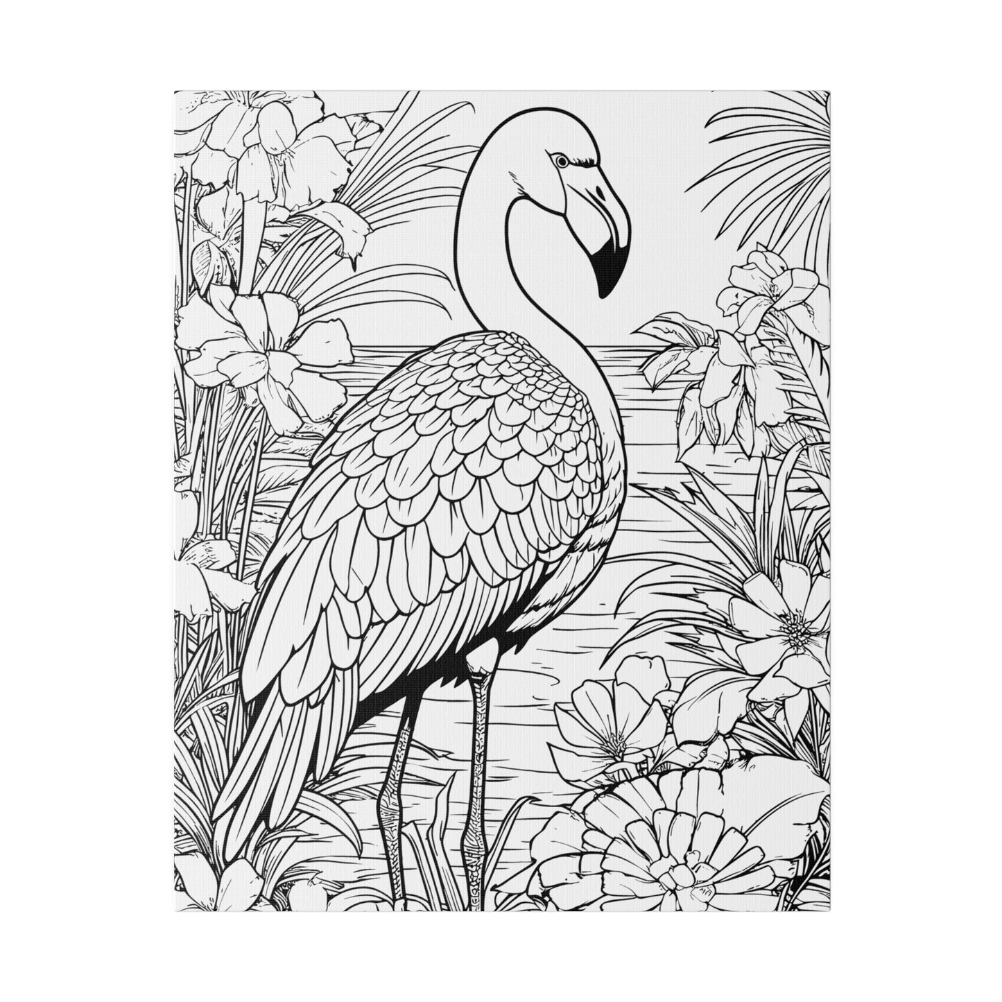 Flamingo Coloring Canvas, Stretched, 0.75"