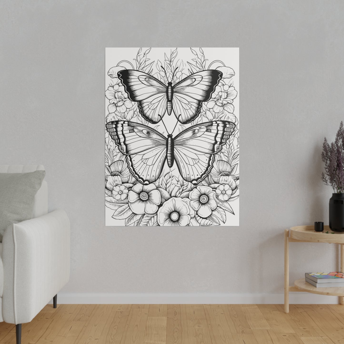 Butterfly Coloring Canvas, Stretched, 0.75"