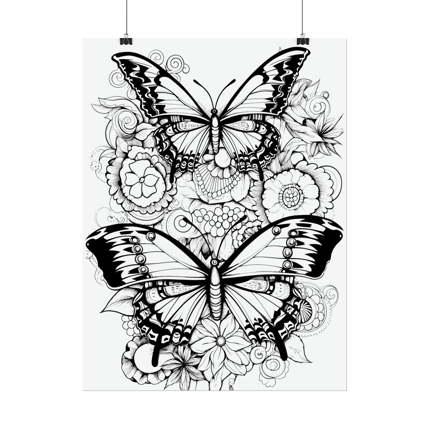 Butterfly Coloring Art Posters