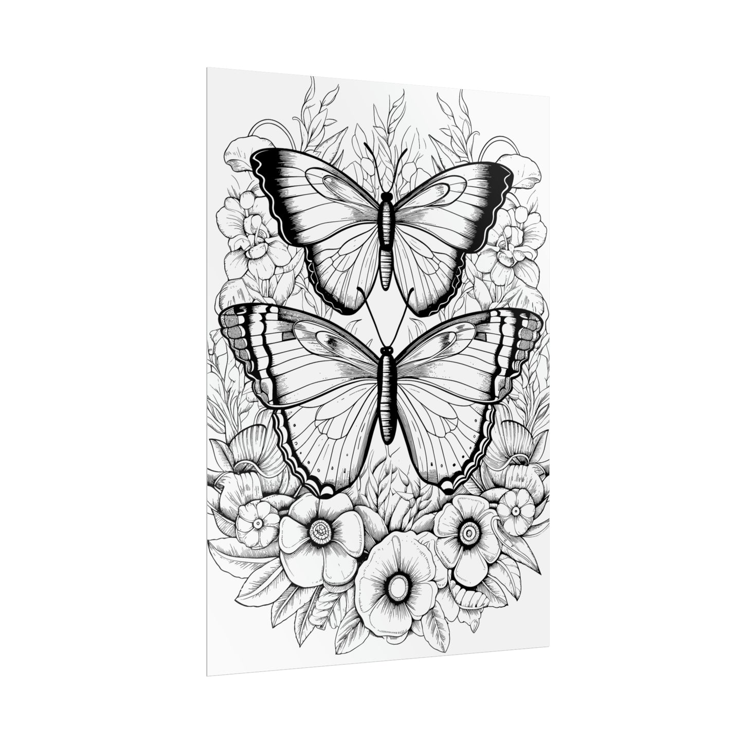 Butterfly Coloring Art Posters