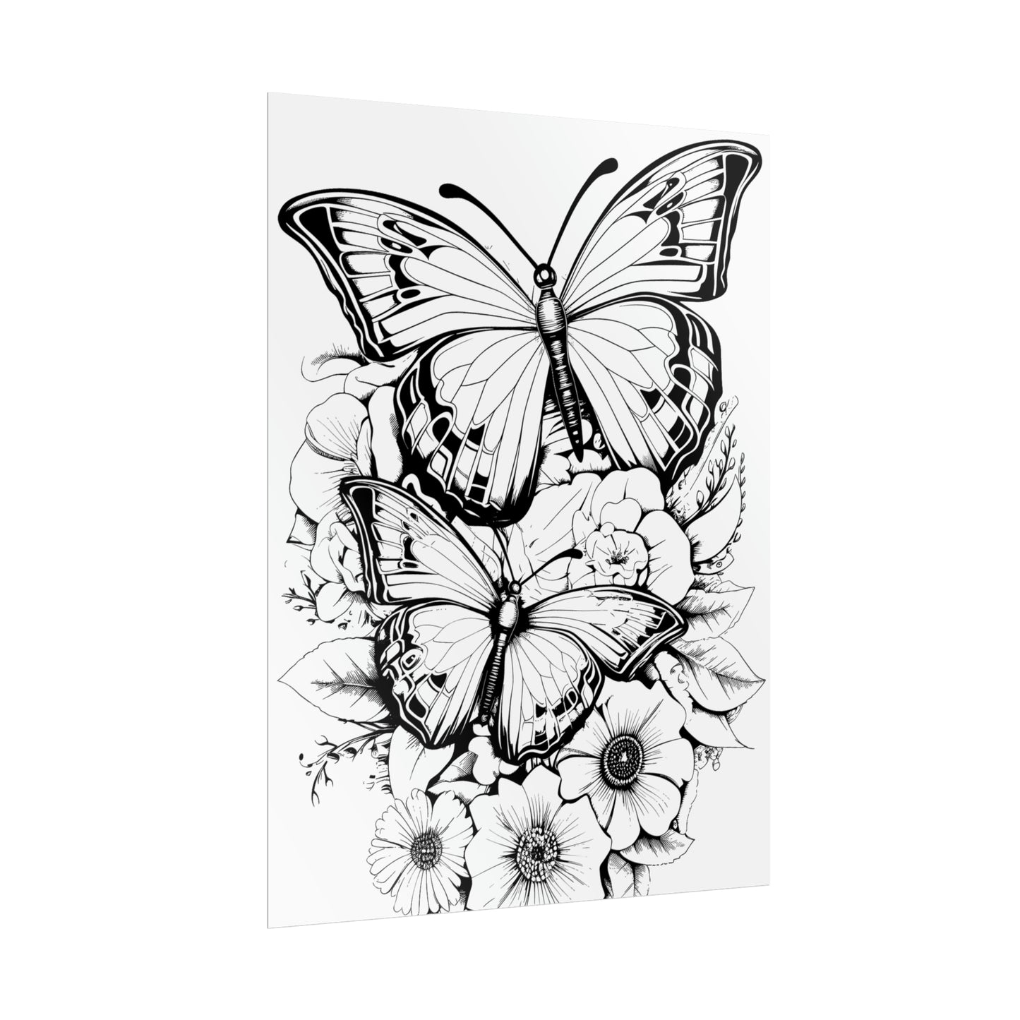 Butterfly Coloring Art Posters